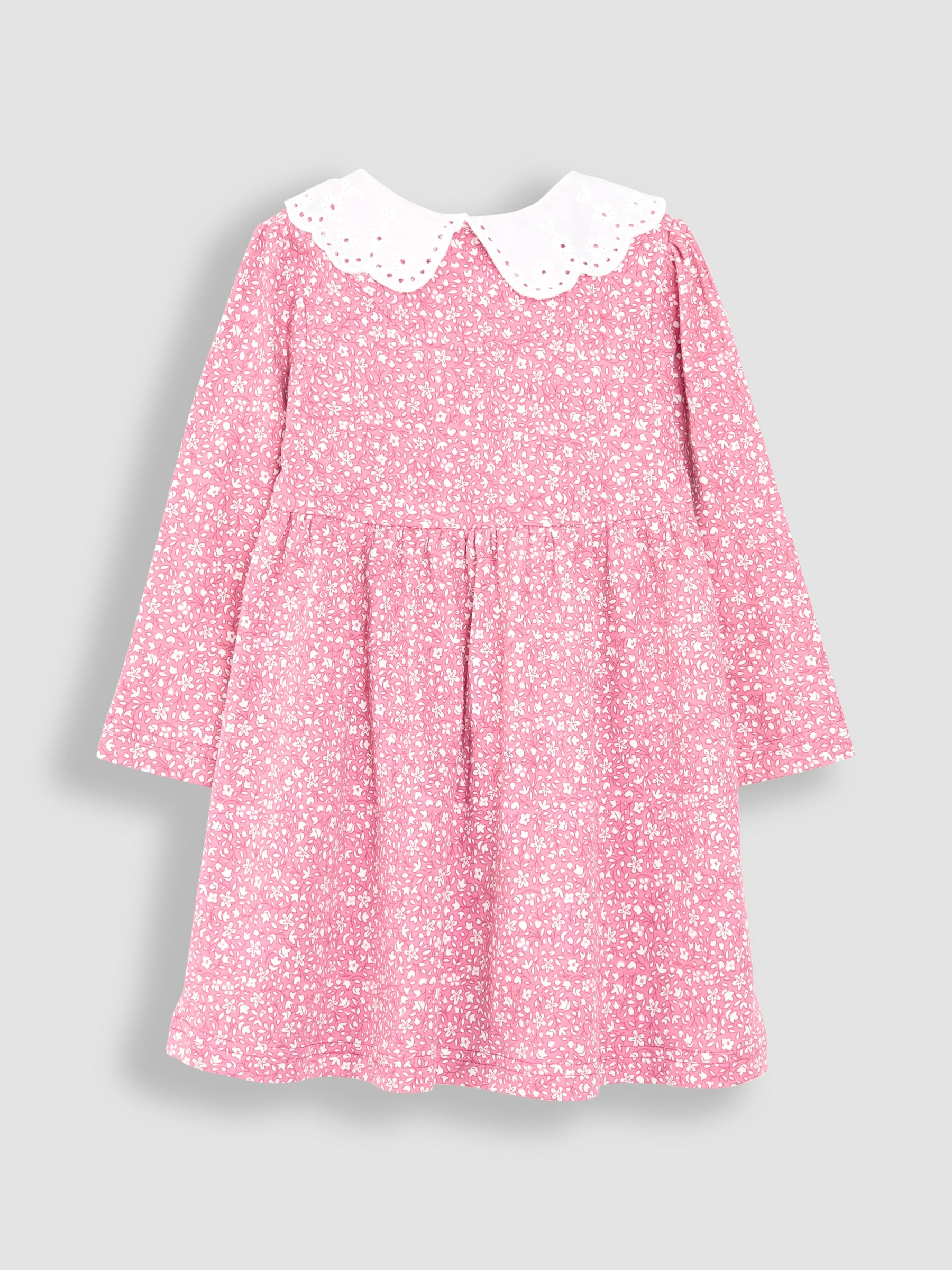 Pink Ditsy Floral Floral Broderie Collar Dress - Image 2 of 3