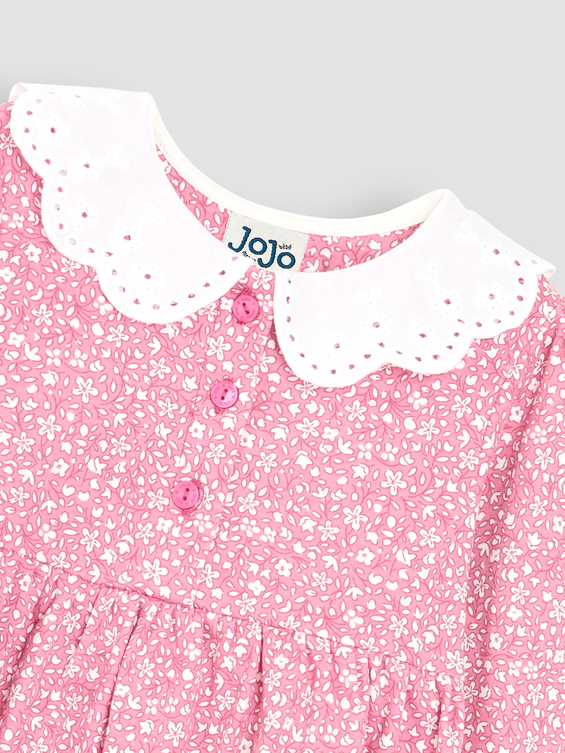 Pink Ditsy Floral Floral Broderie Collar Dress - Image 3 of 3