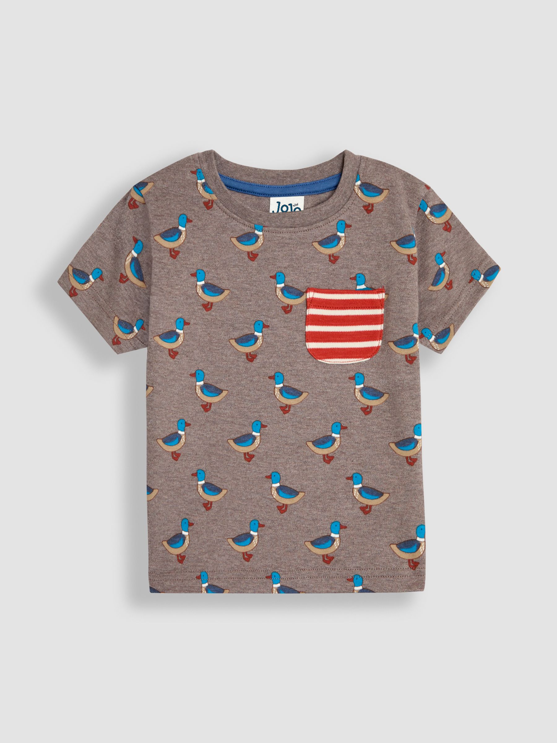 Mocha Duck Print And Stripe T-Shirts 2 Pack - Image 4 of 5