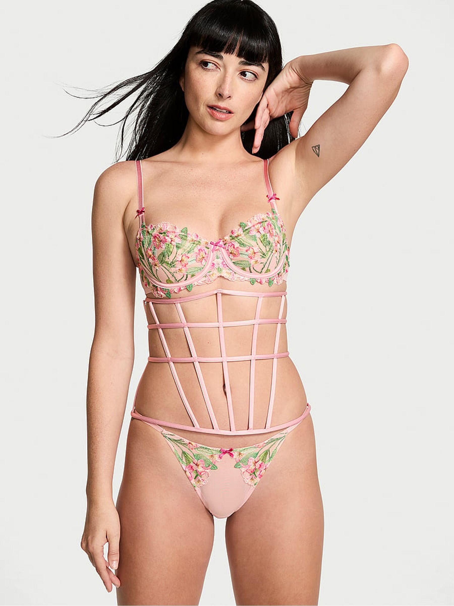 Pink Brazilian Lily Embroidery Knickers - Image 3 of 4