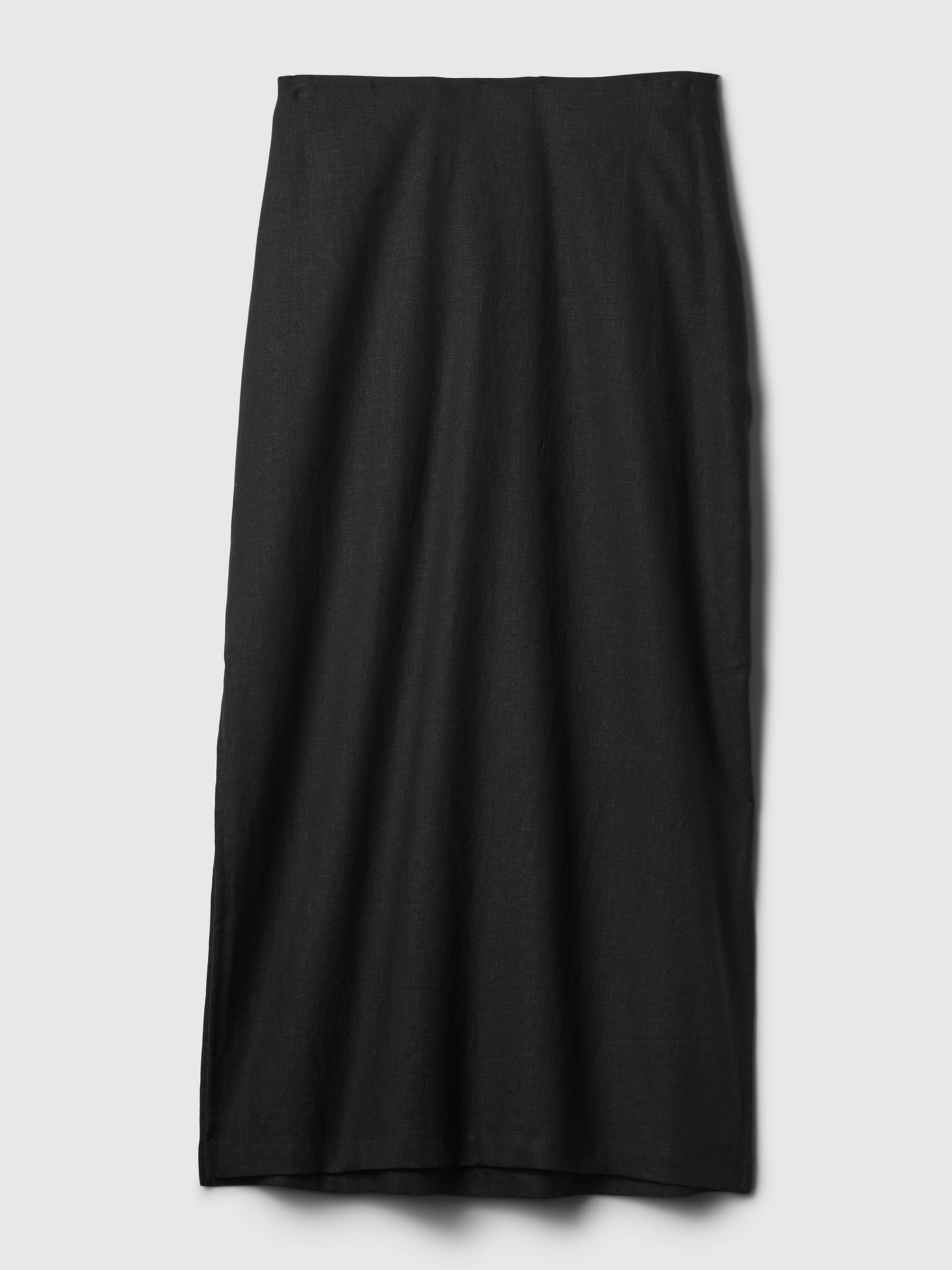 Black Linen Blend Maxi Skirt - Image 5 of 5