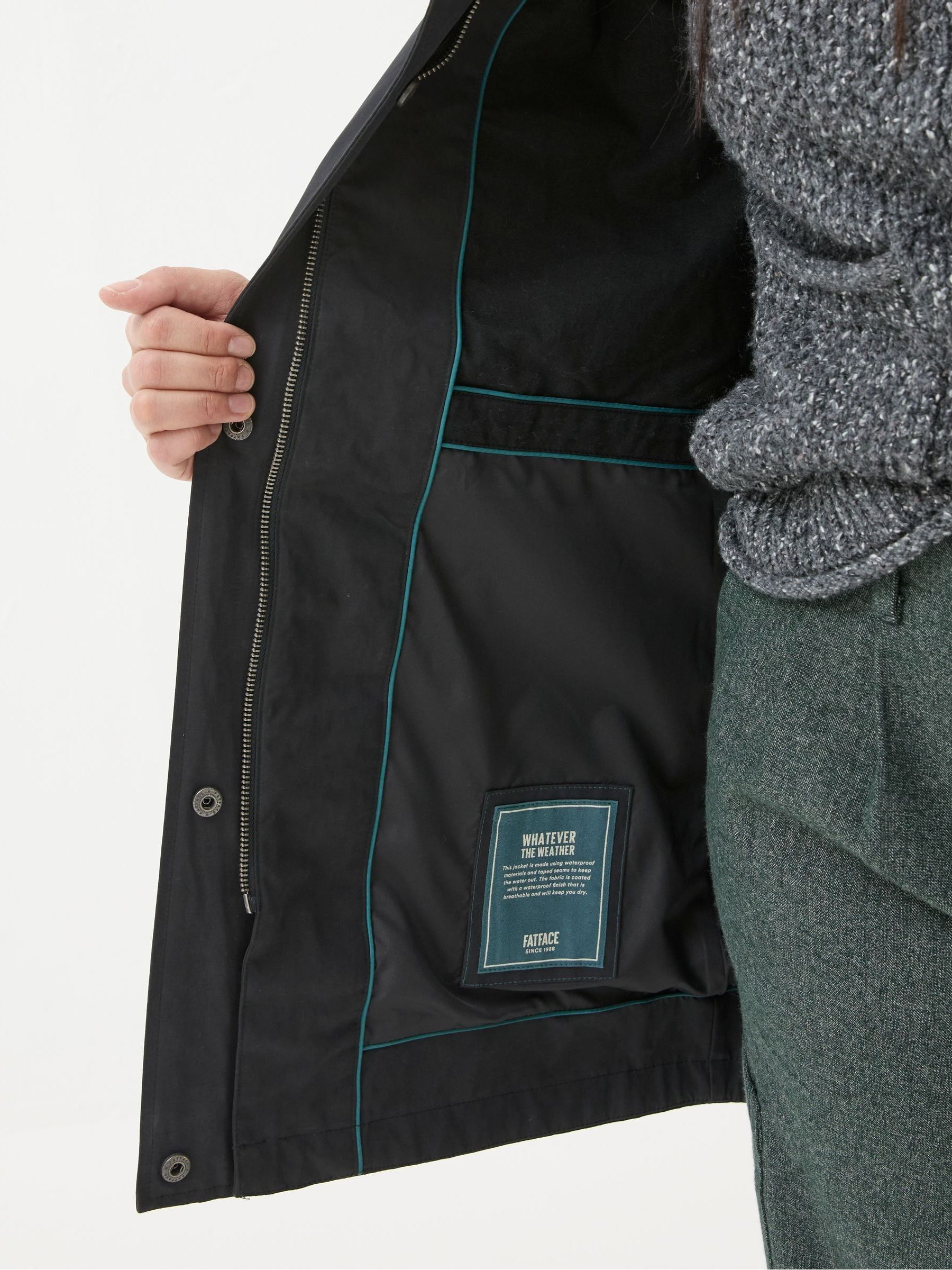 Tiegan Black Waterproof Coat - Image 4 of 6
