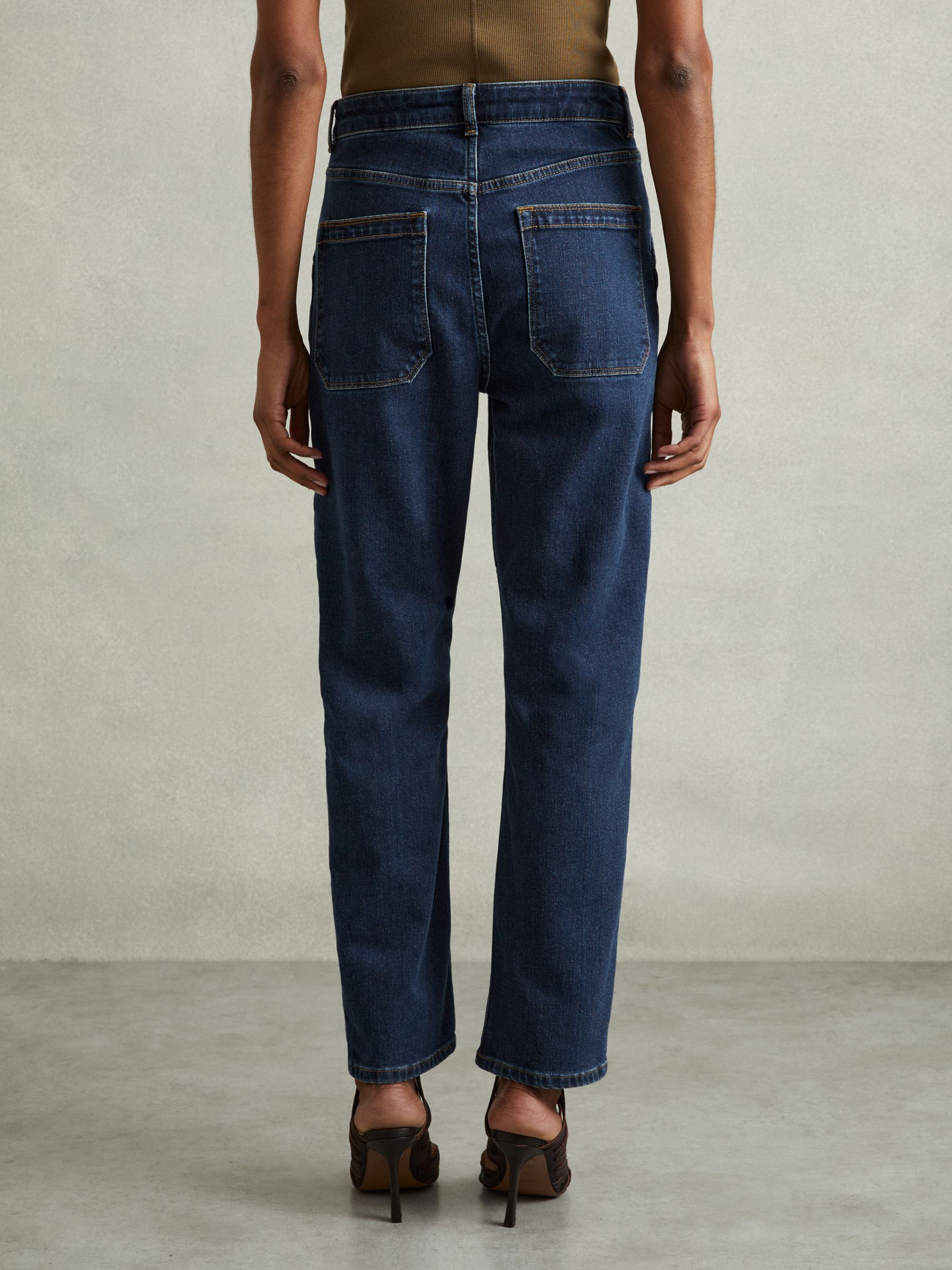 Garment Dyed Utility Tapered Jeans in Dark Blue - Image 5 of 6