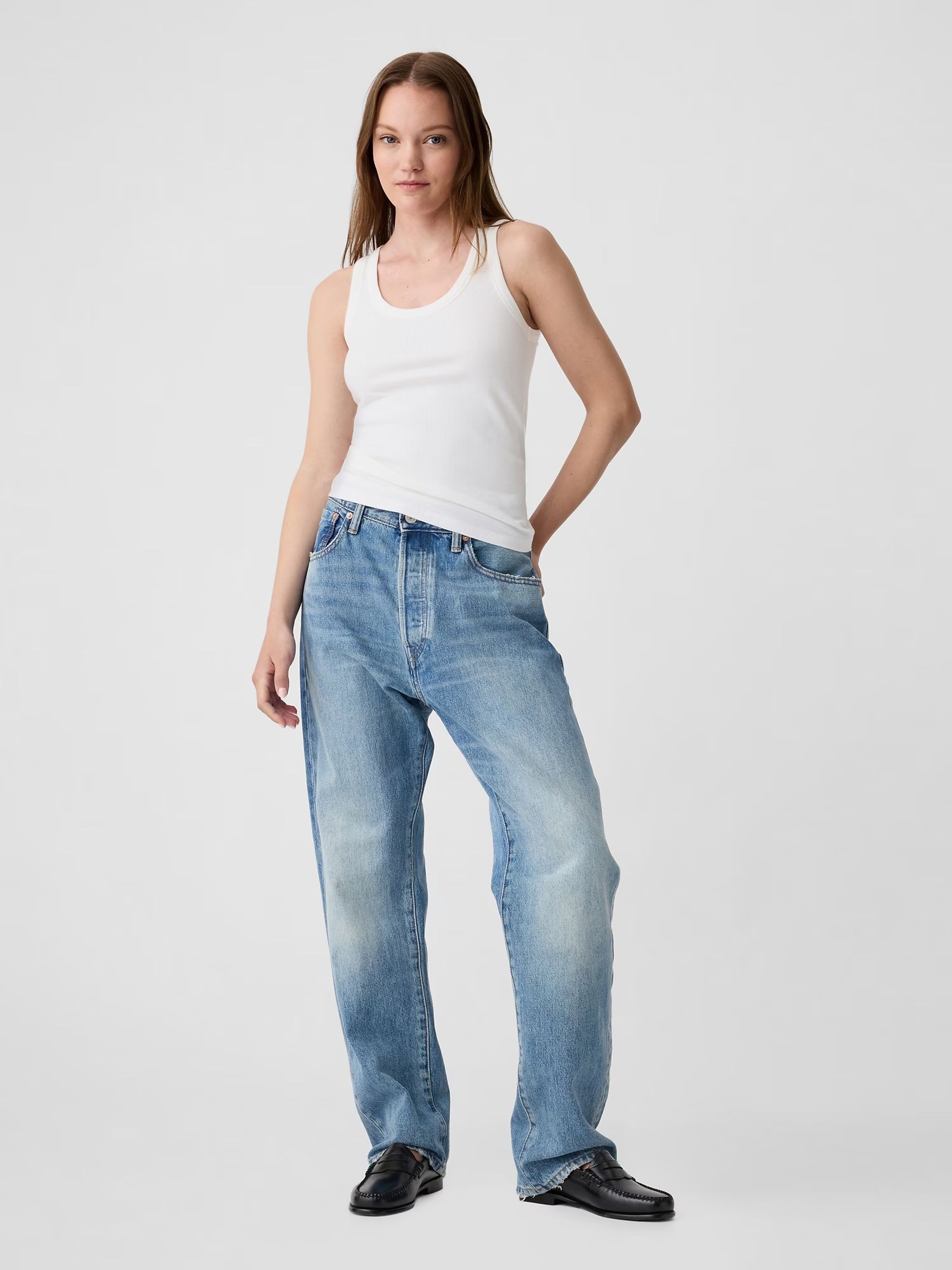 White Soft Ribbed Sleeveless Vest Top - Image 3 of 5