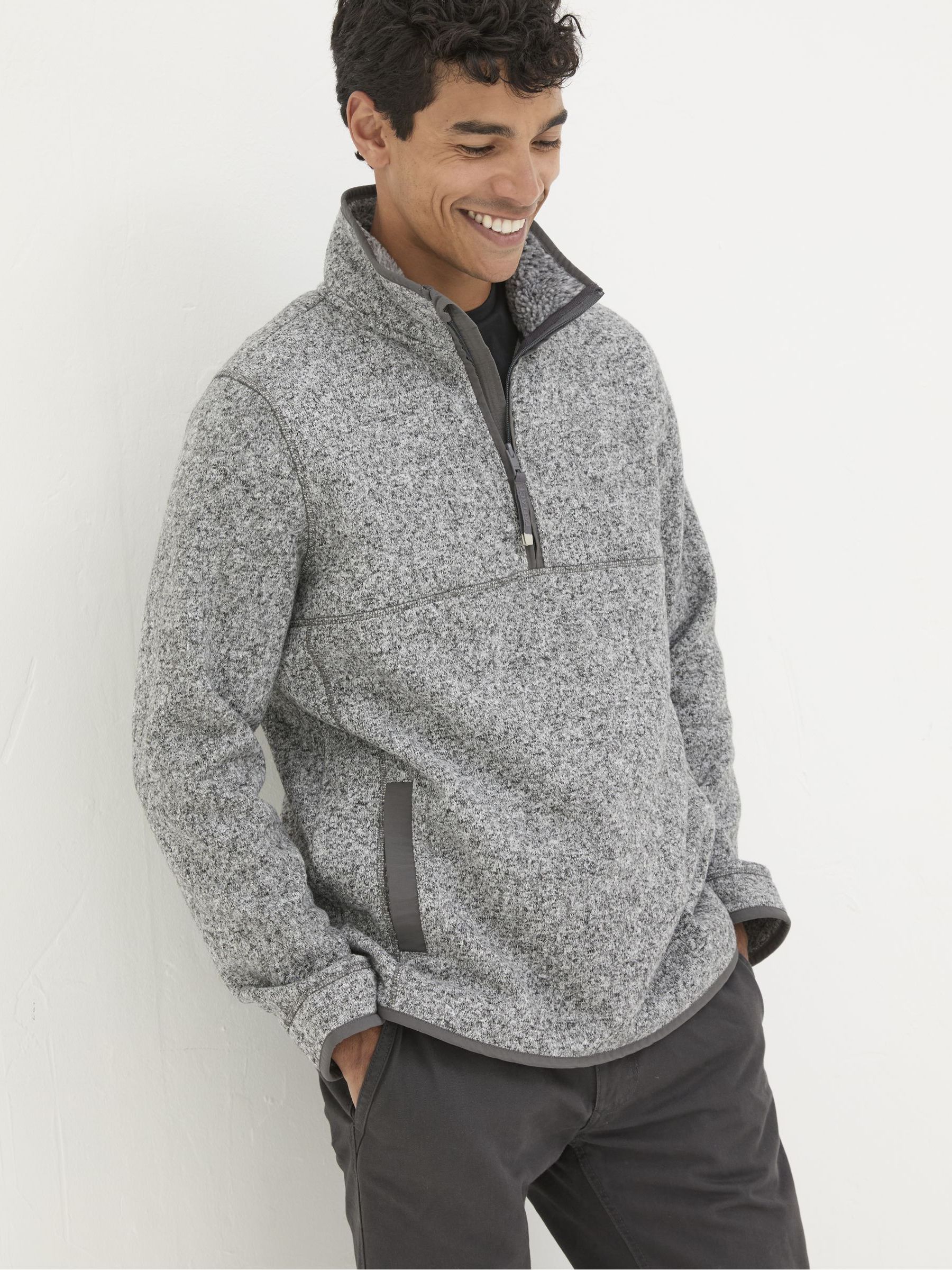 Haxby Grey Half Neck Sweatshirt - Image 1 of 6