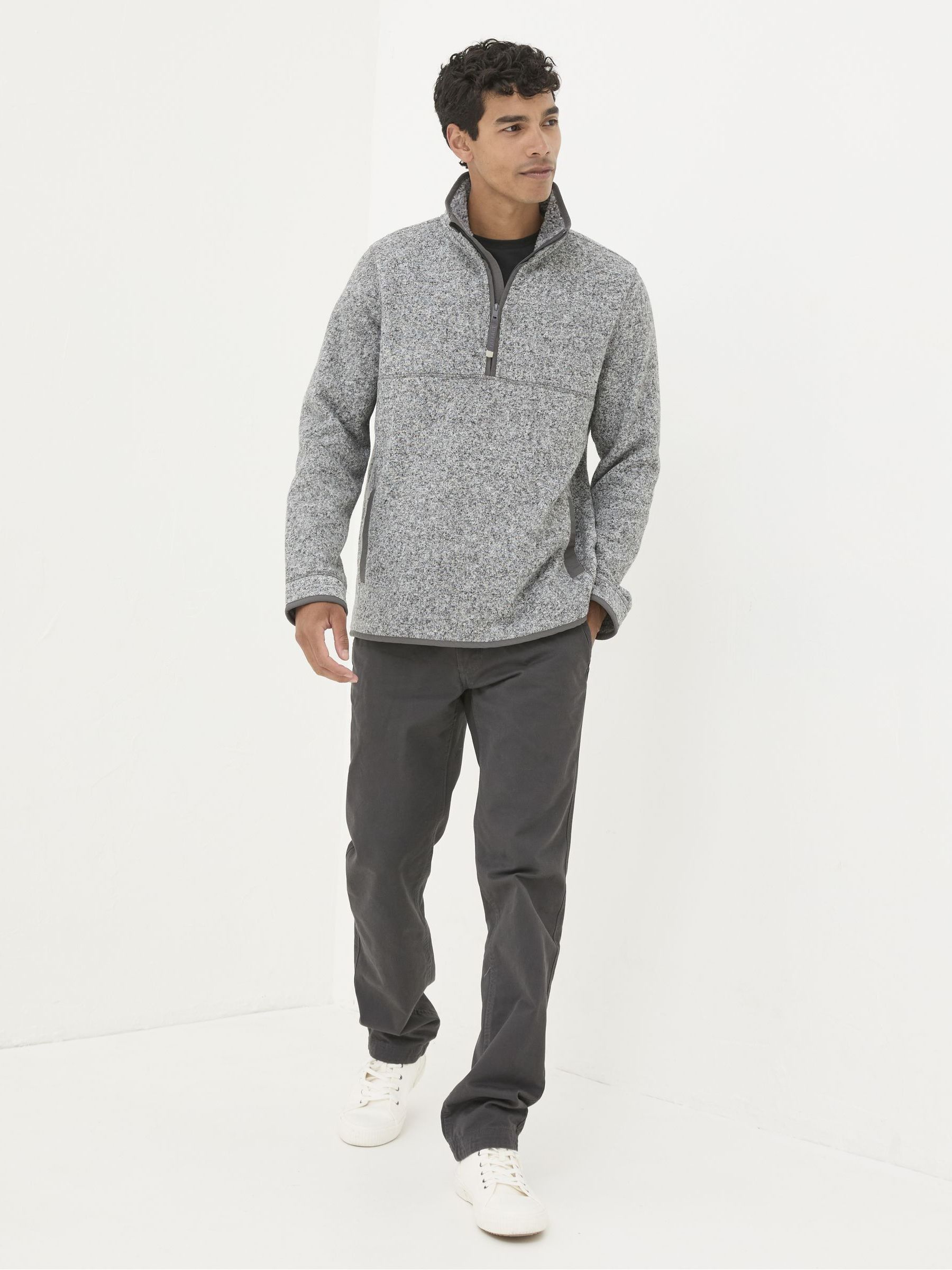 Haxby Grey Half Neck Sweatshirt - Image 3 of 6