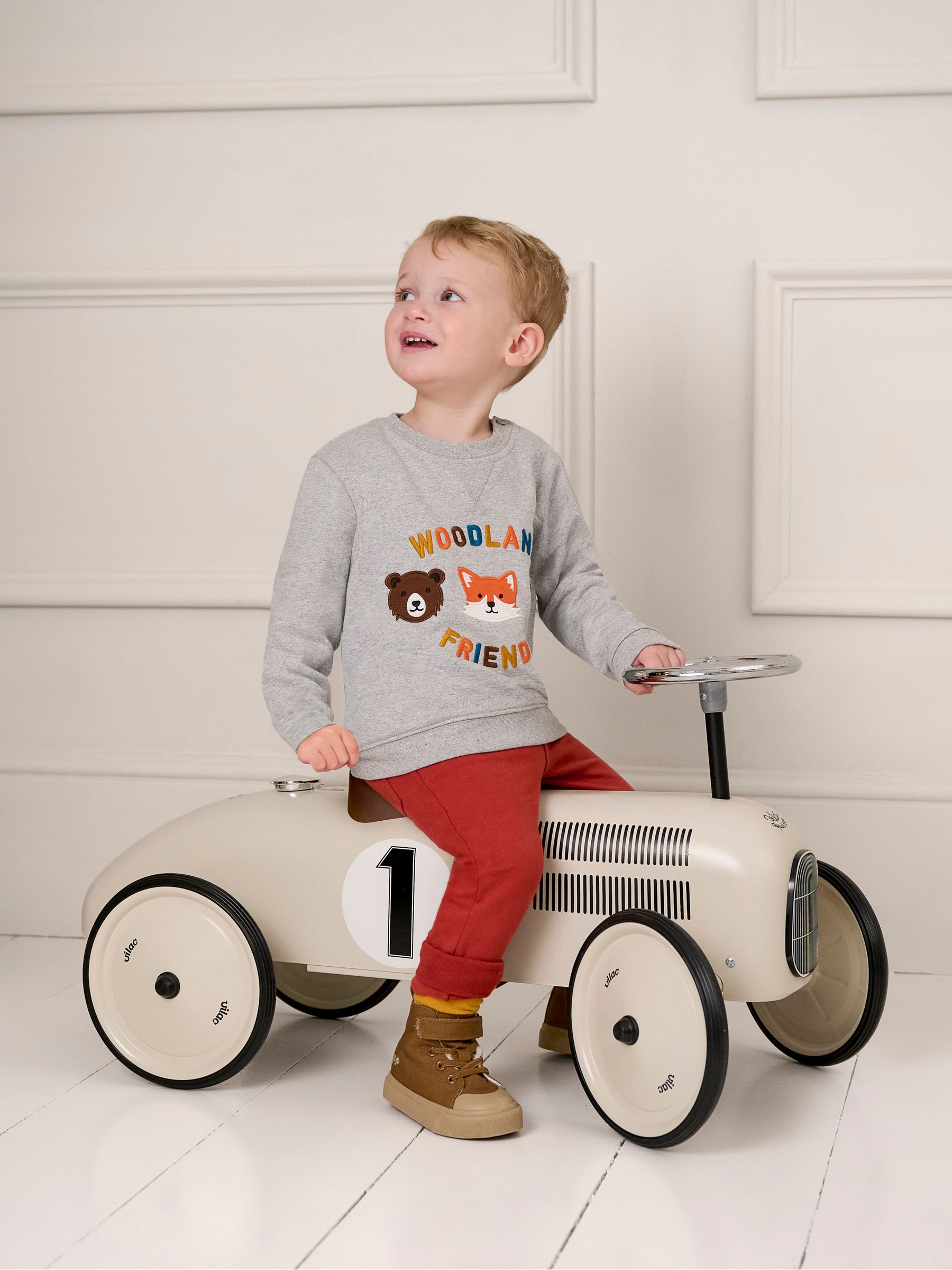 Grey Marl Woodland Friends Appliqué Sweatshirt - Image 1 of 5