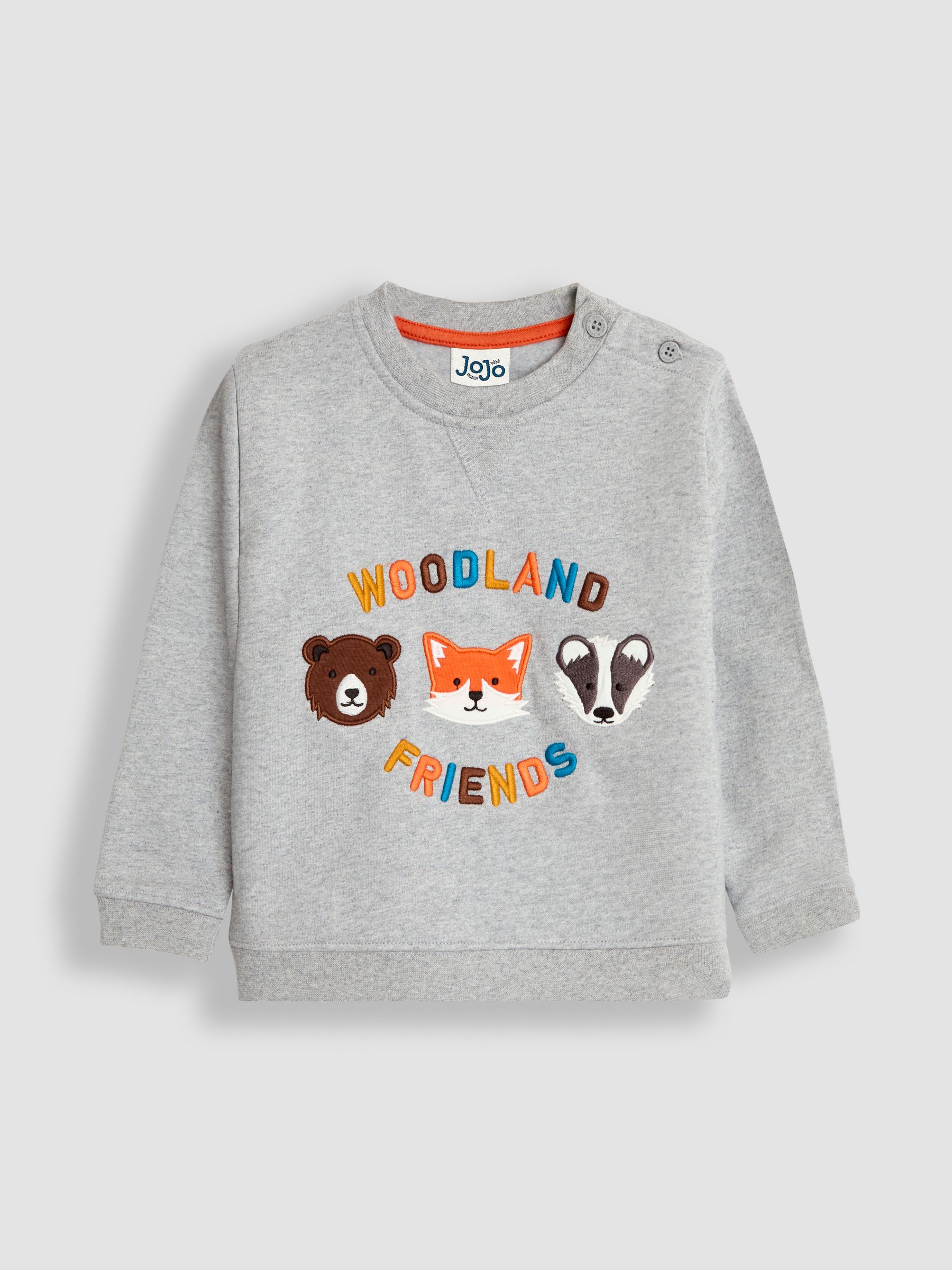 Grey Marl Woodland Friends Appliqué Sweatshirt - Image 3 of 5