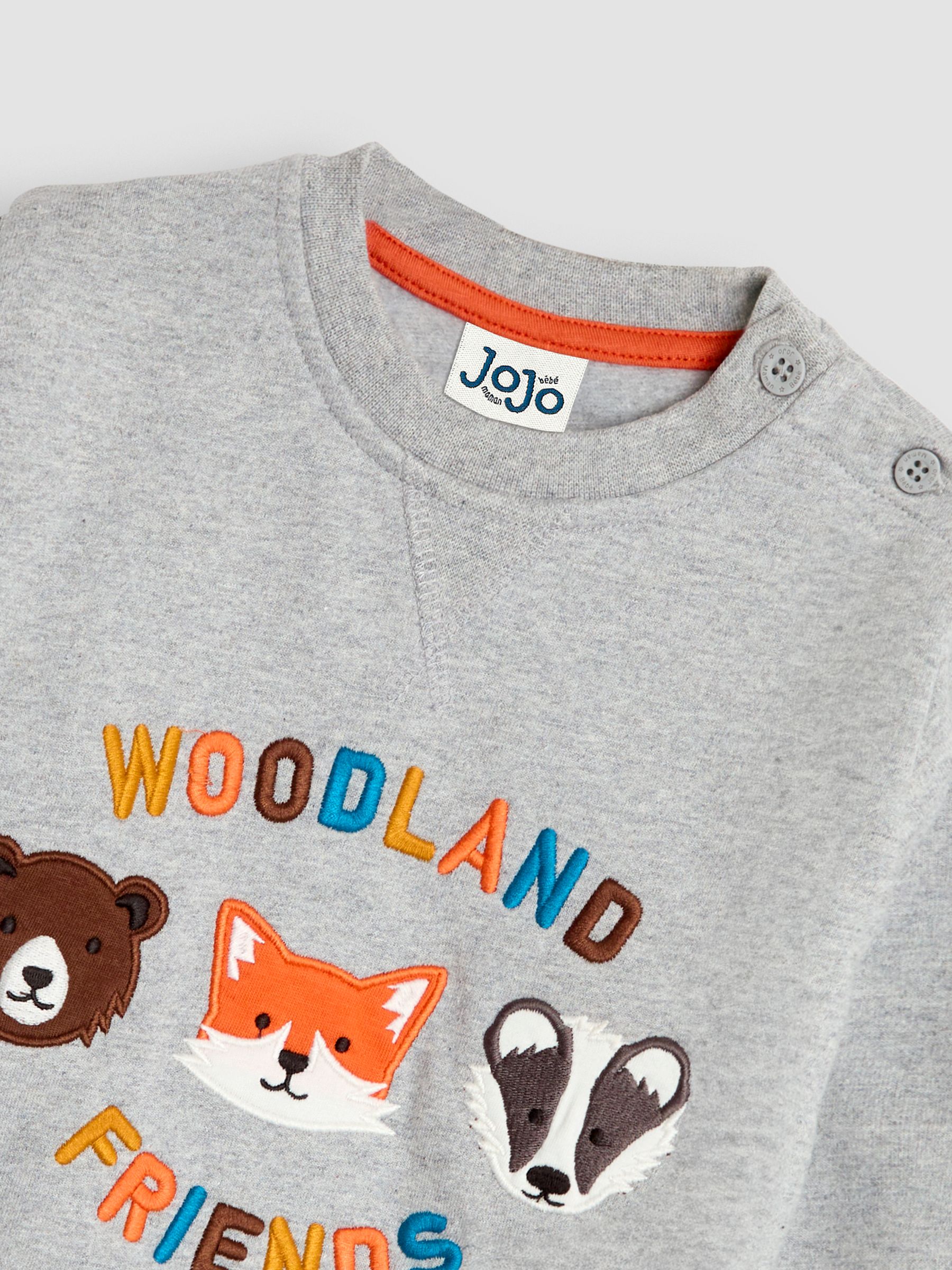 Grey Marl Woodland Friends Appliqué Sweatshirt - Image 5 of 5