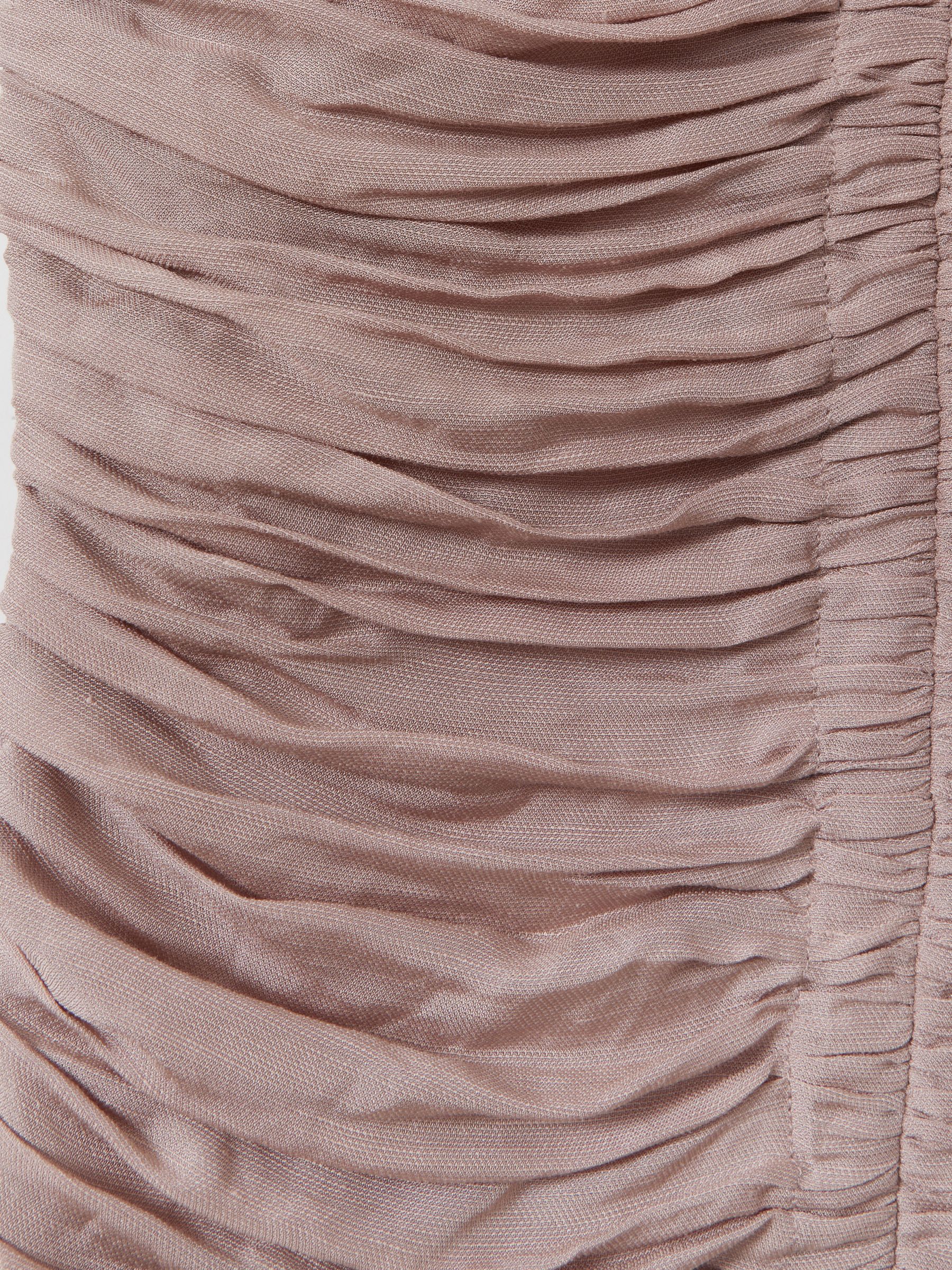 Viscose Linen Ruched Maxi Dress in Dusty Pink - Image 6 of 6