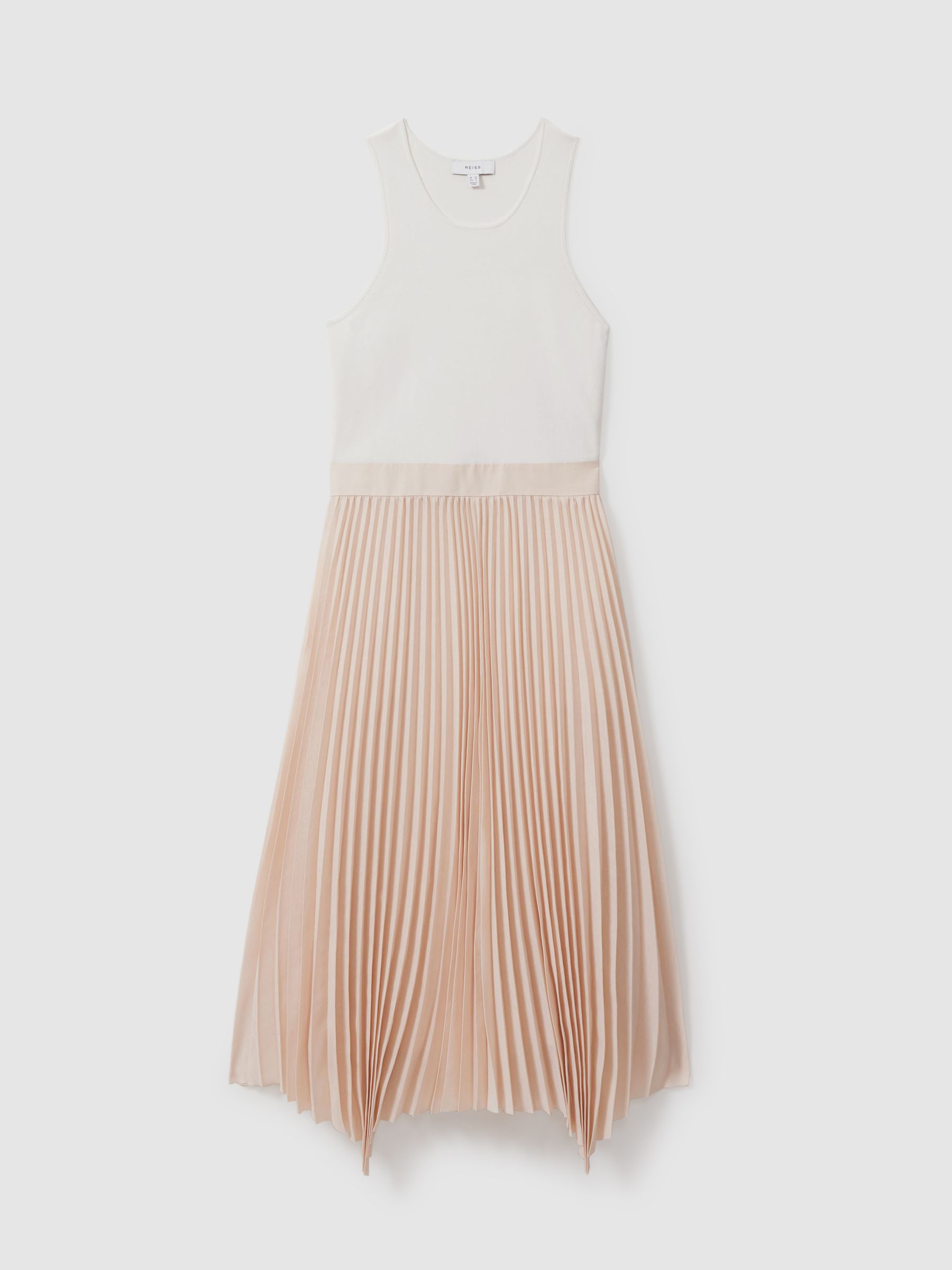 Hybrid Knitted Midi Dress in Ivory/Nude - Image 2 of 5