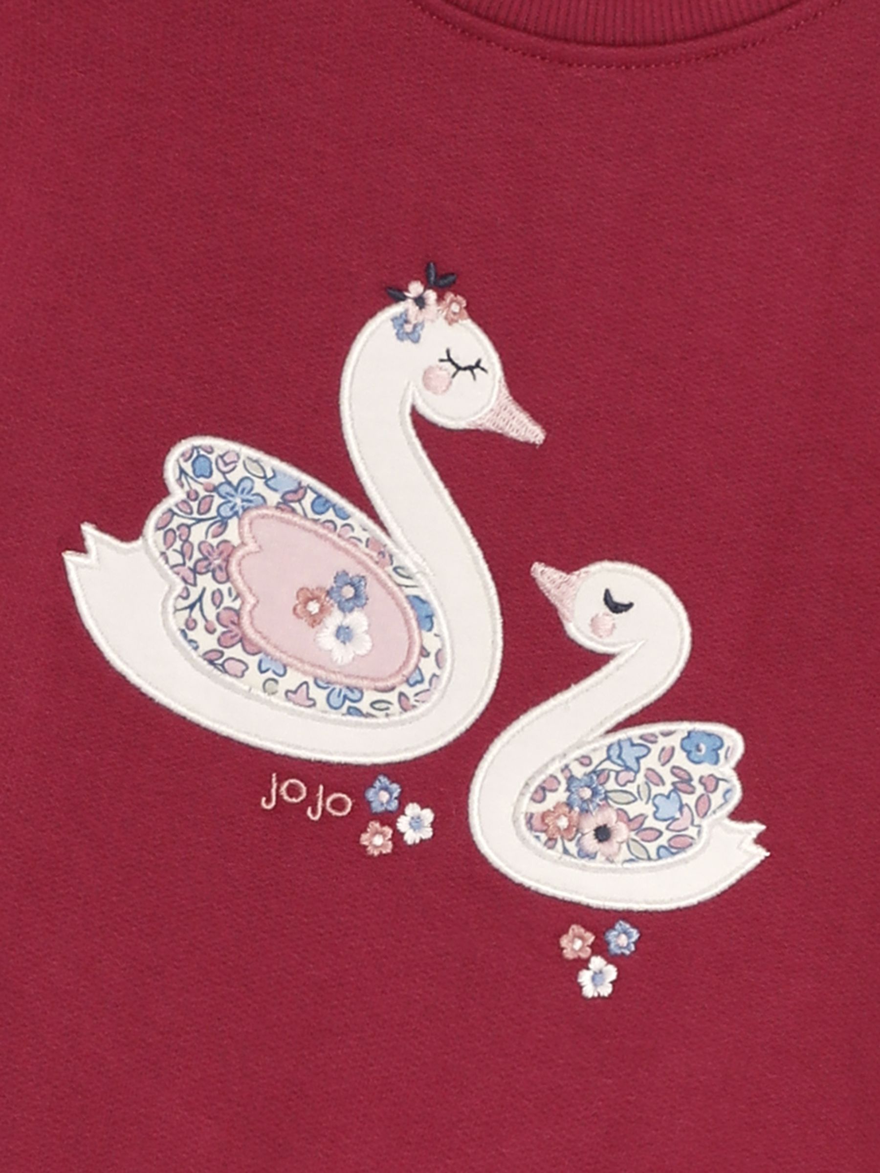 Berry Pink Swan Appliqué Tulle Frill Sweatshirt - Image 2 of 2