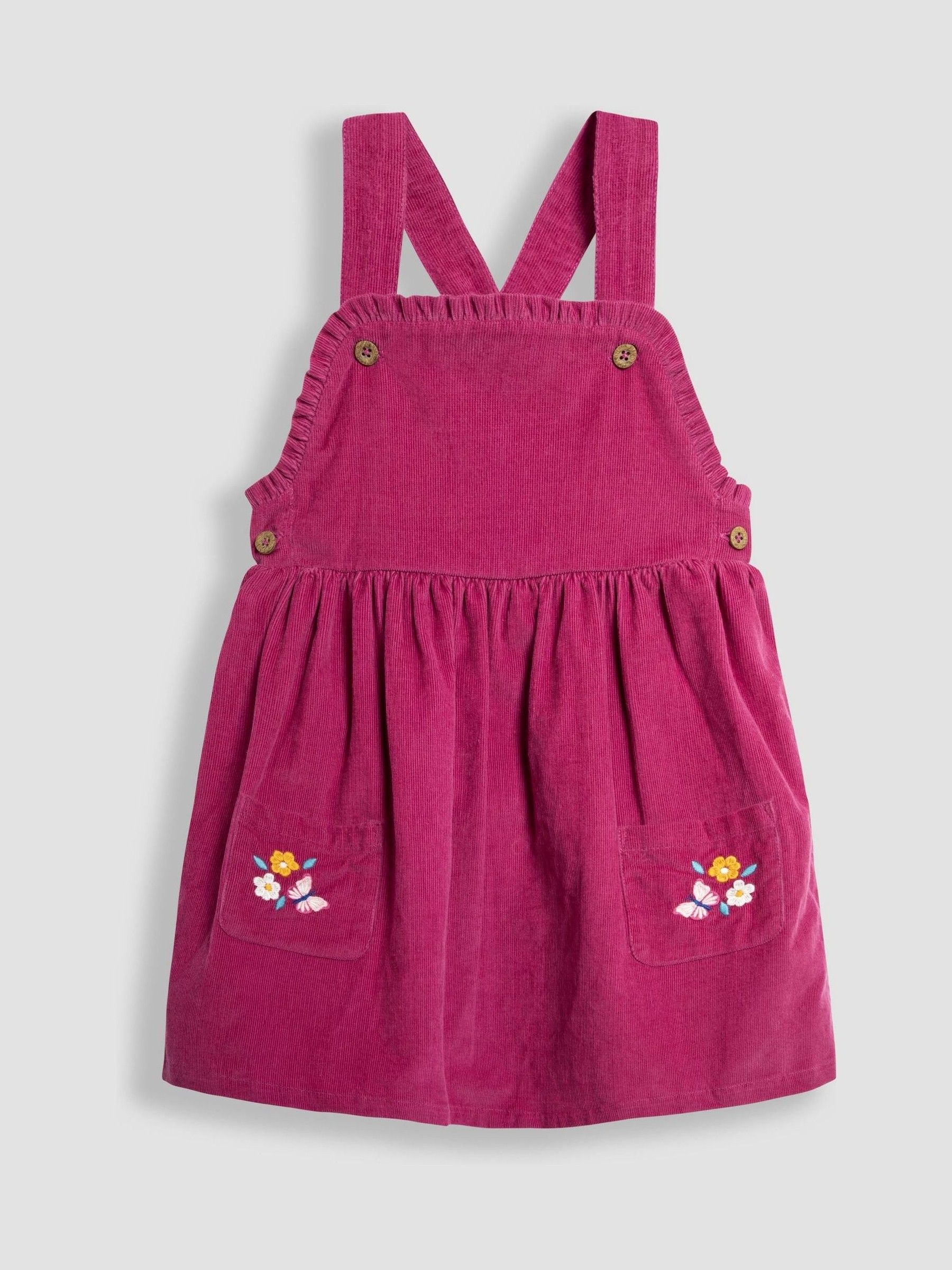Berry Pink Classic Cord Pinafore Dress & Top Set - Image 2 of 5