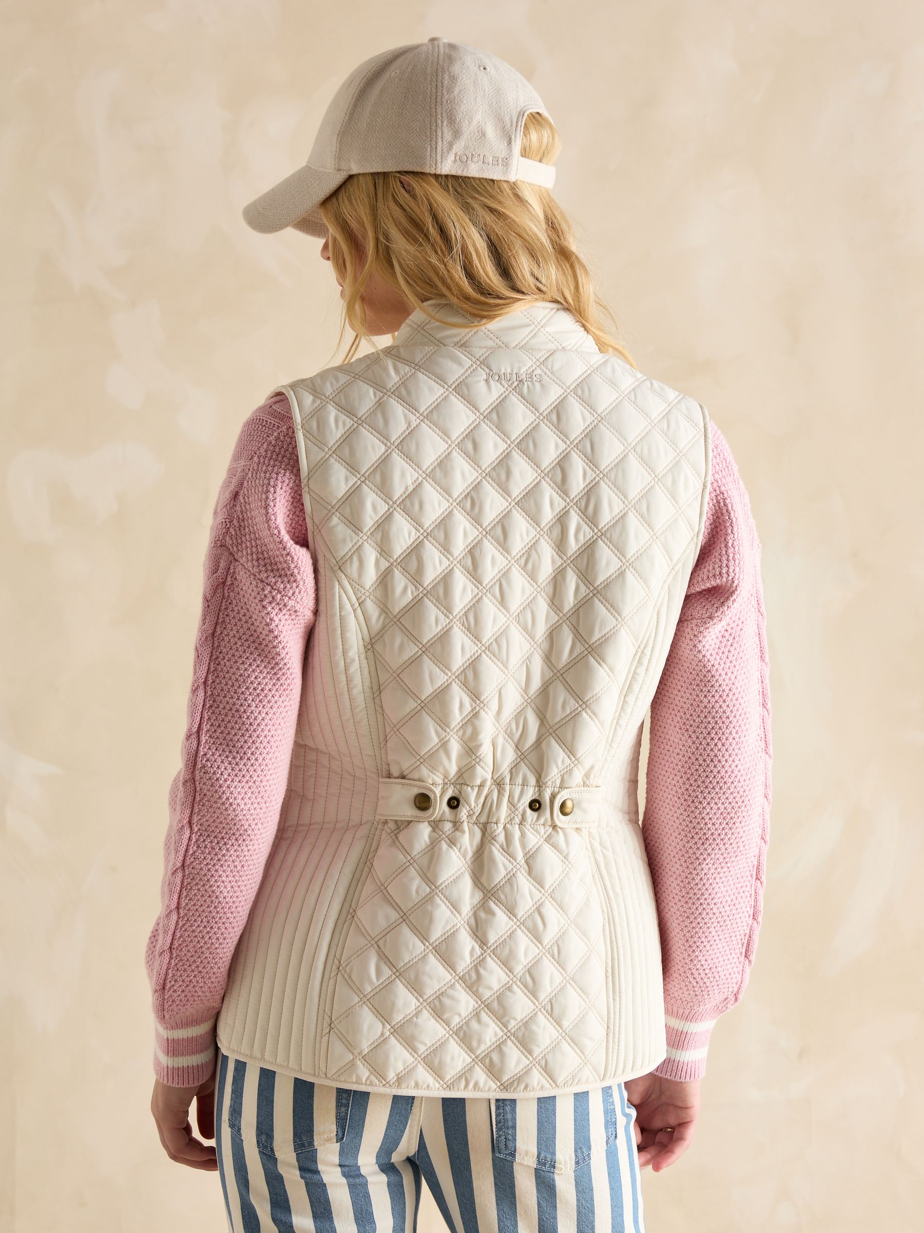 Minx Cream Showerproof Diamond Quilted Gilet - Image 2 of 8