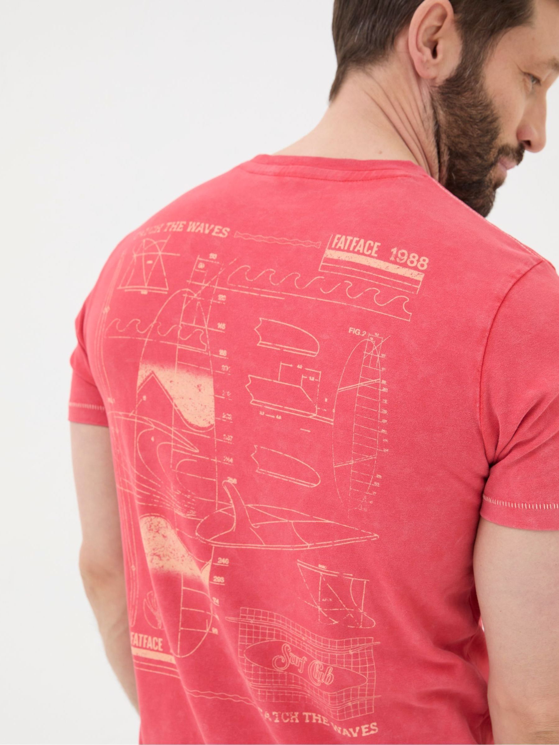 Red Surf Sketch T-Shirt - Image 5 of 8