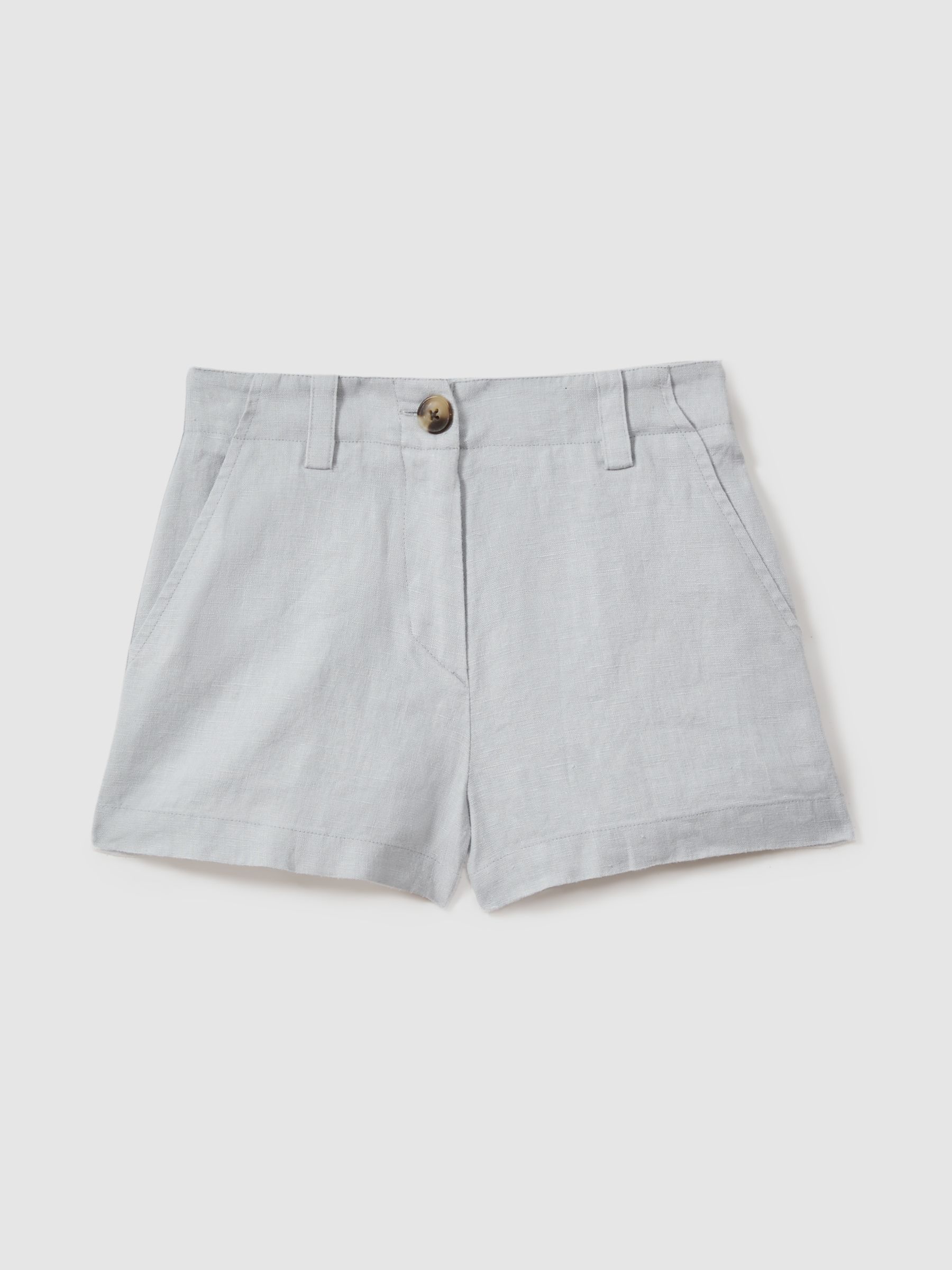 9-13 yrs Linen Loose Fit Shorts in Blue - Image 2 of 4