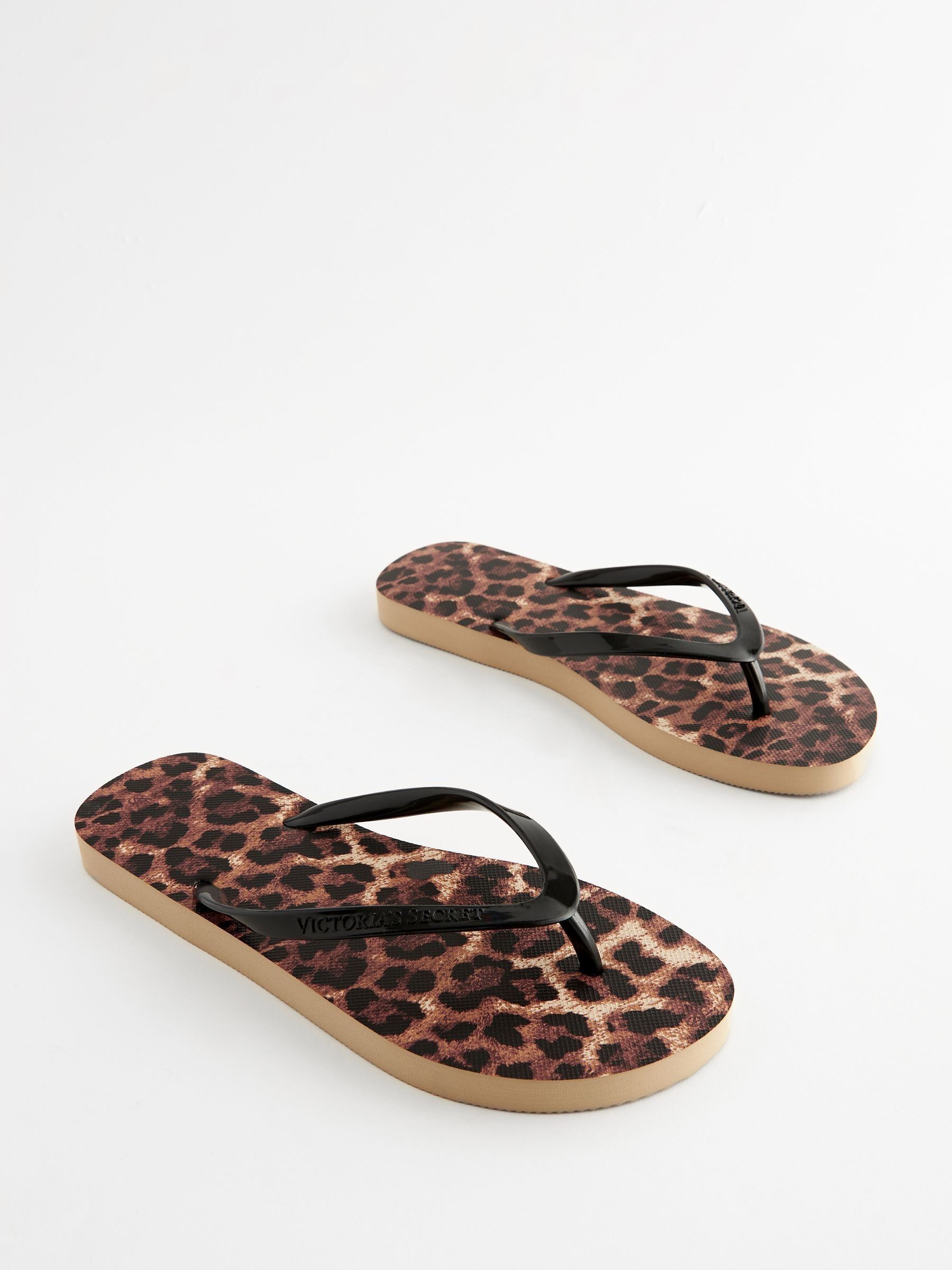 Brown Leopard Logo Flip Flops - Image 1 of 6