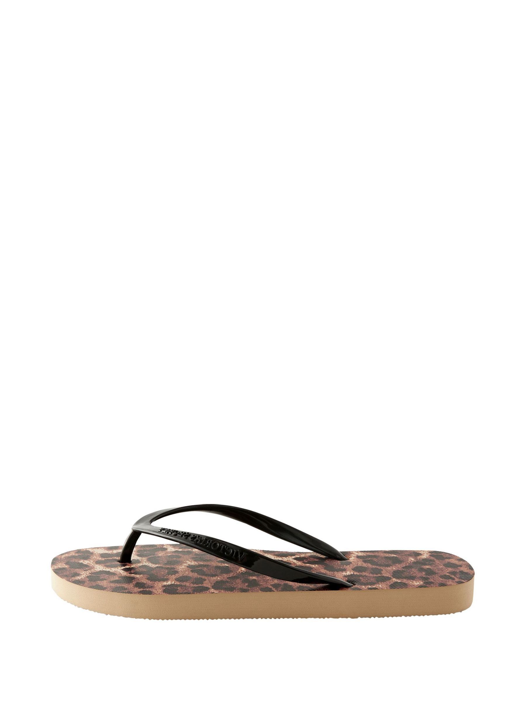 Brown Leopard Logo Flip Flops - Image 3 of 6