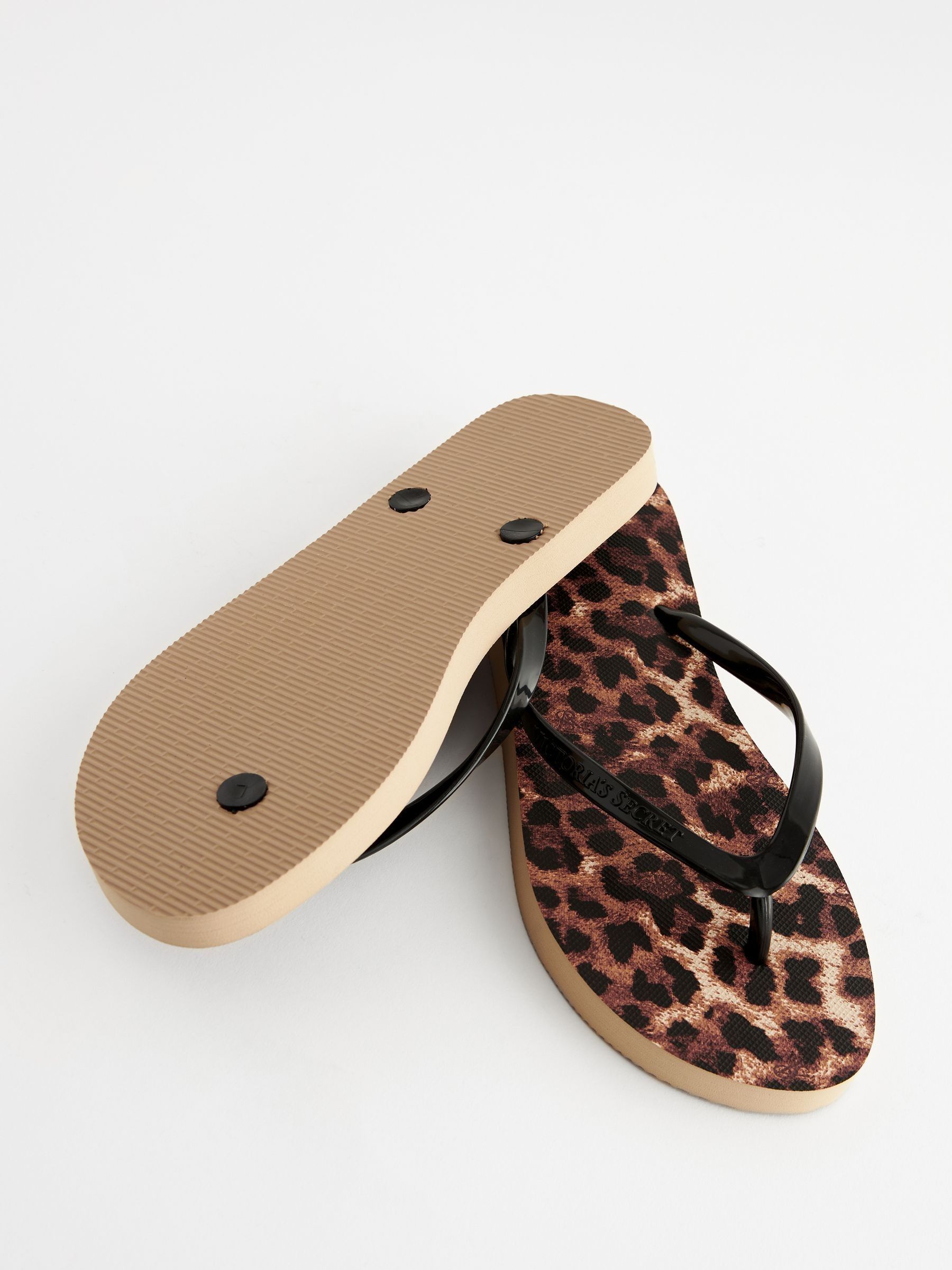 Brown Leopard Logo Flip Flops - Image 4 of 6