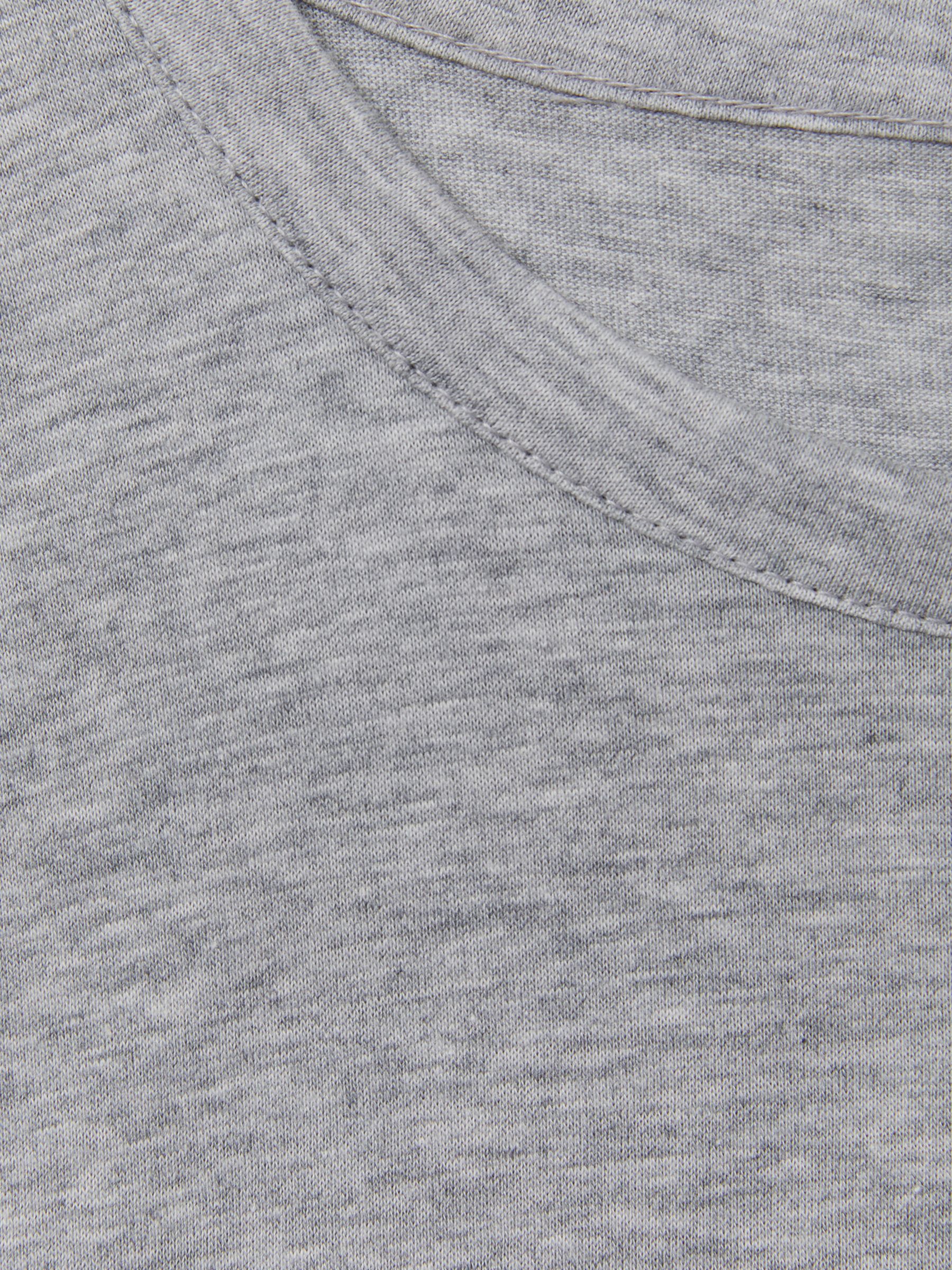 Mercerised Crew Neck T-shirt in Grey Melange - Image 5 of 5