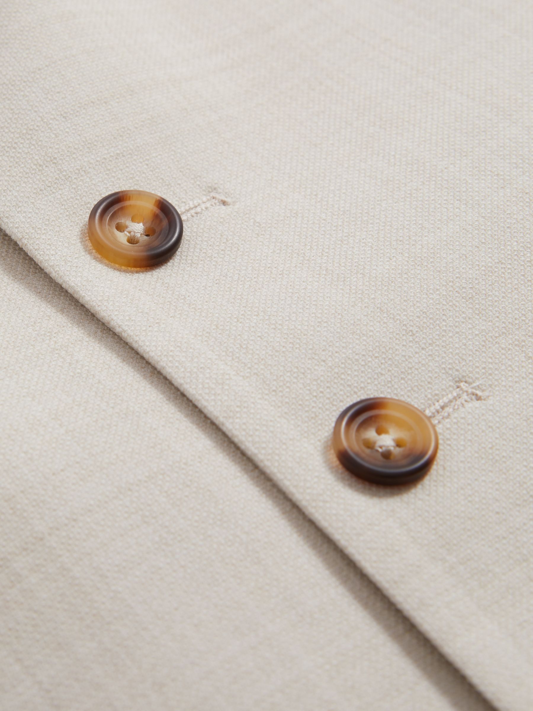 Slim Fit Single Breasted Waistcoat in Stone - Image 5 of 5