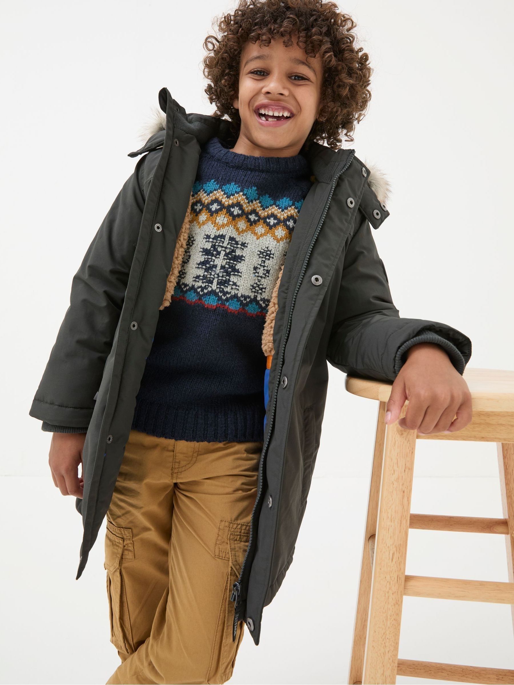 Easdale Washed Black Hooded Parka Jacket - Image 1 of 5
