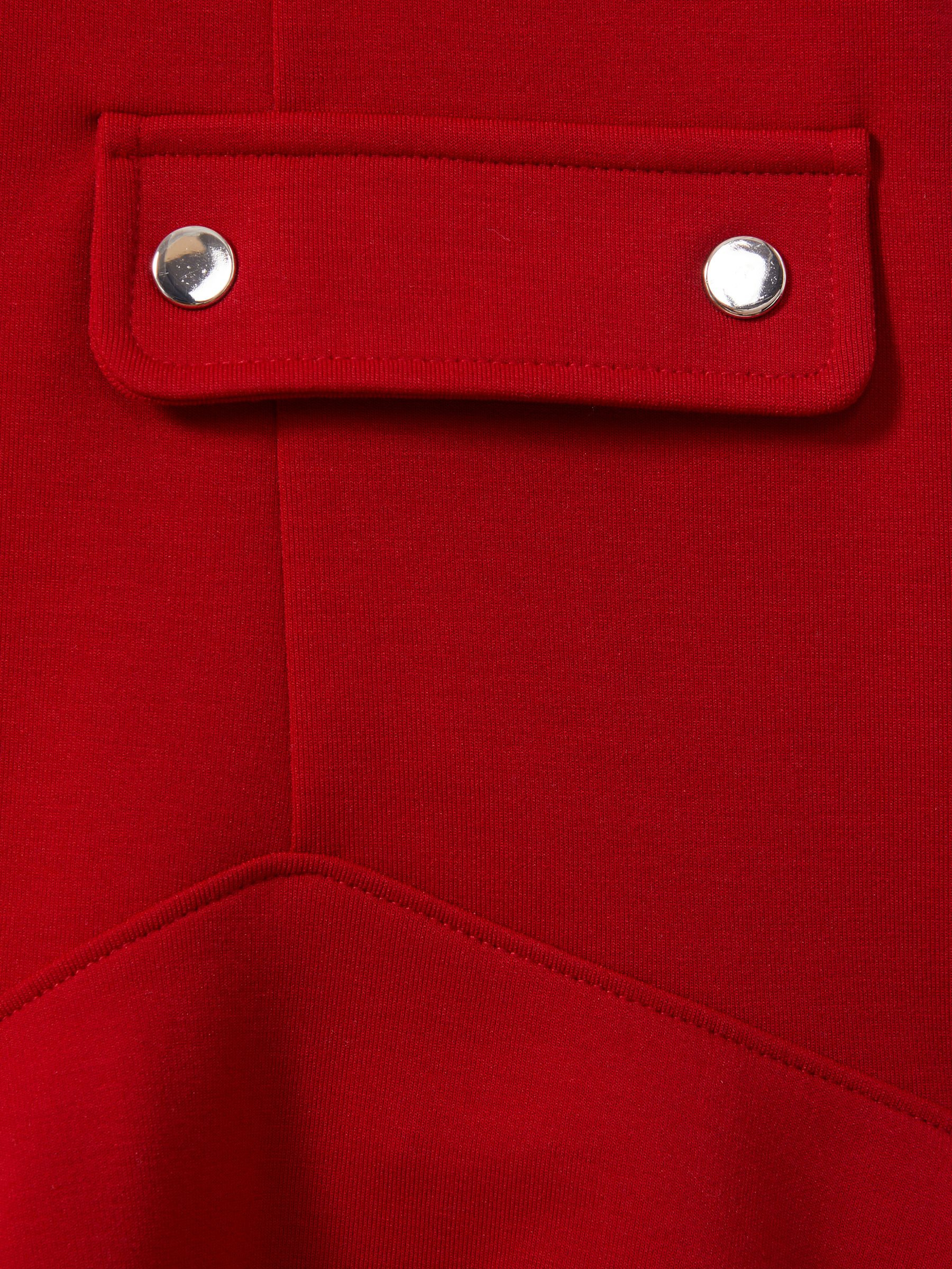 9-13 yrs Fit-and-Flare Pocket Detail Dress in Red - Image 5 of 5