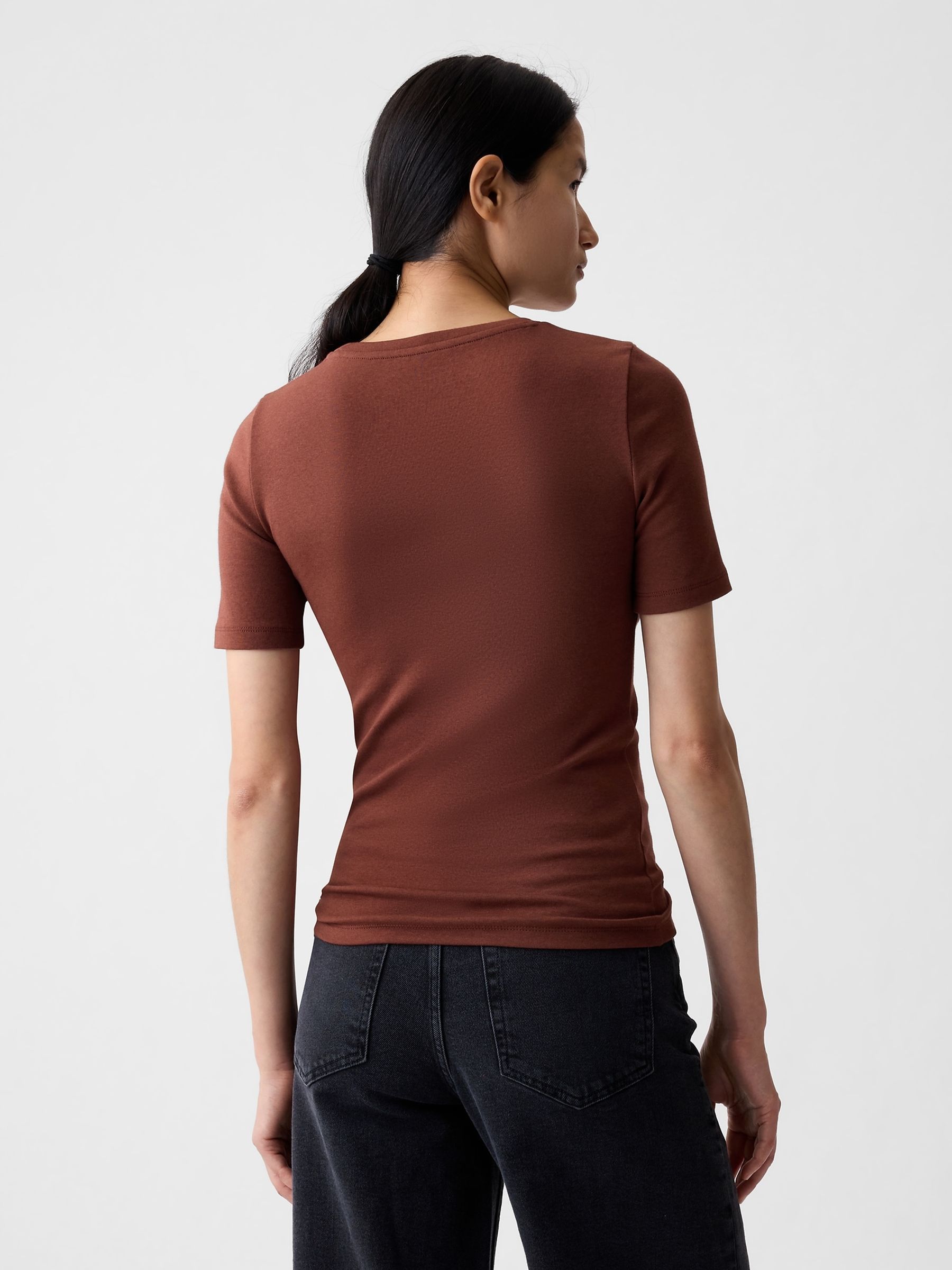 Brown Modern Crew Neck Short Sleeve T-Shirt - Image 2 of 4