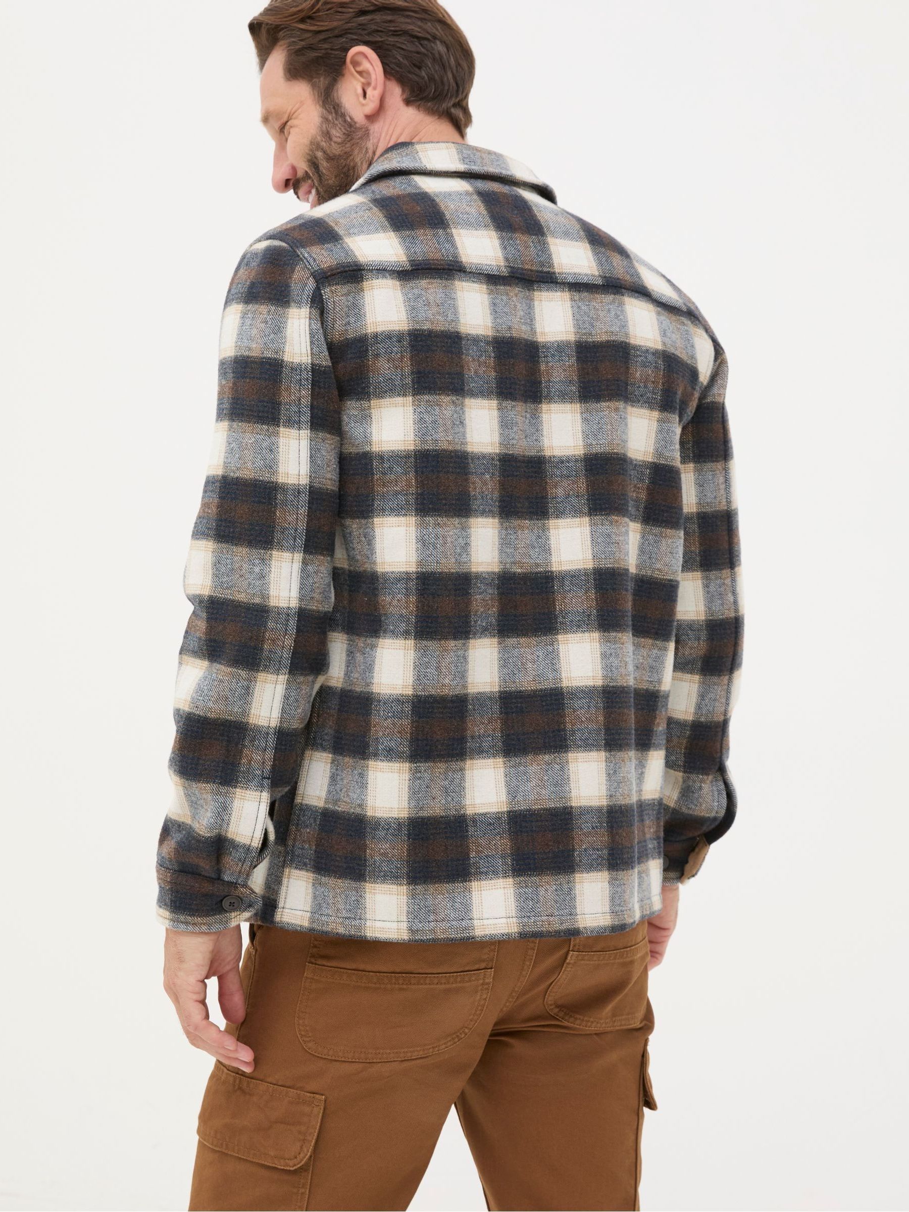 Milton Dark Brown Check Overshirt - Image 2 of 6
