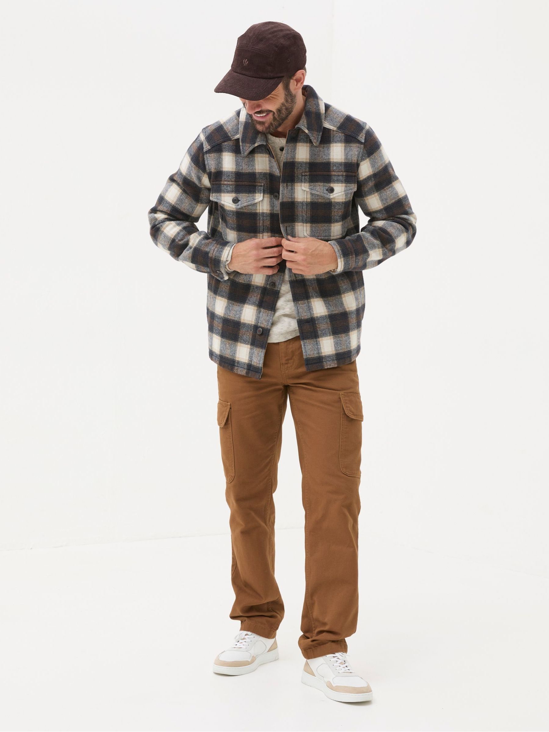 Milton Dark Brown Check Overshirt - Image 3 of 6