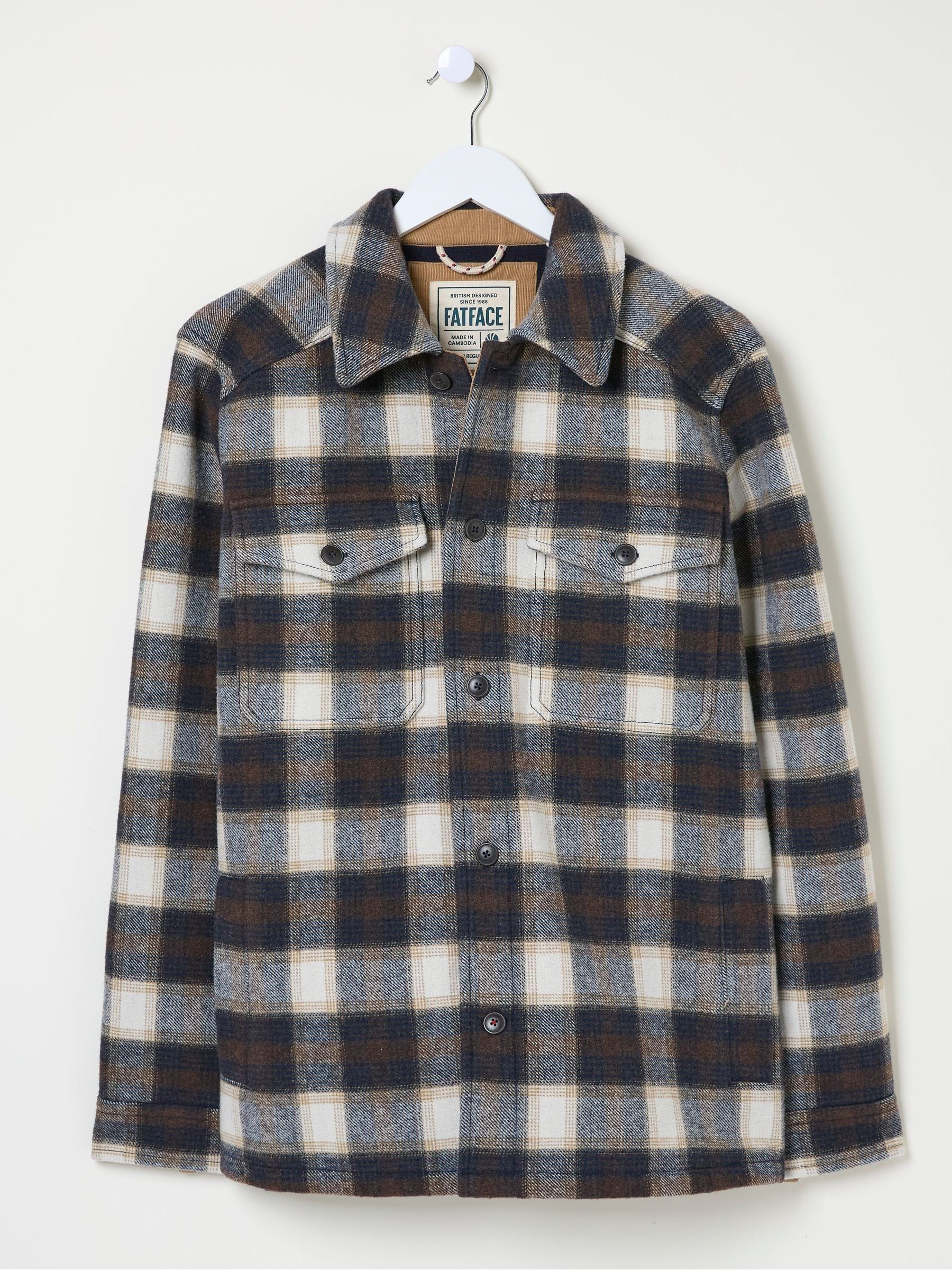 Milton Dark Brown Check Overshirt - Image 6 of 6