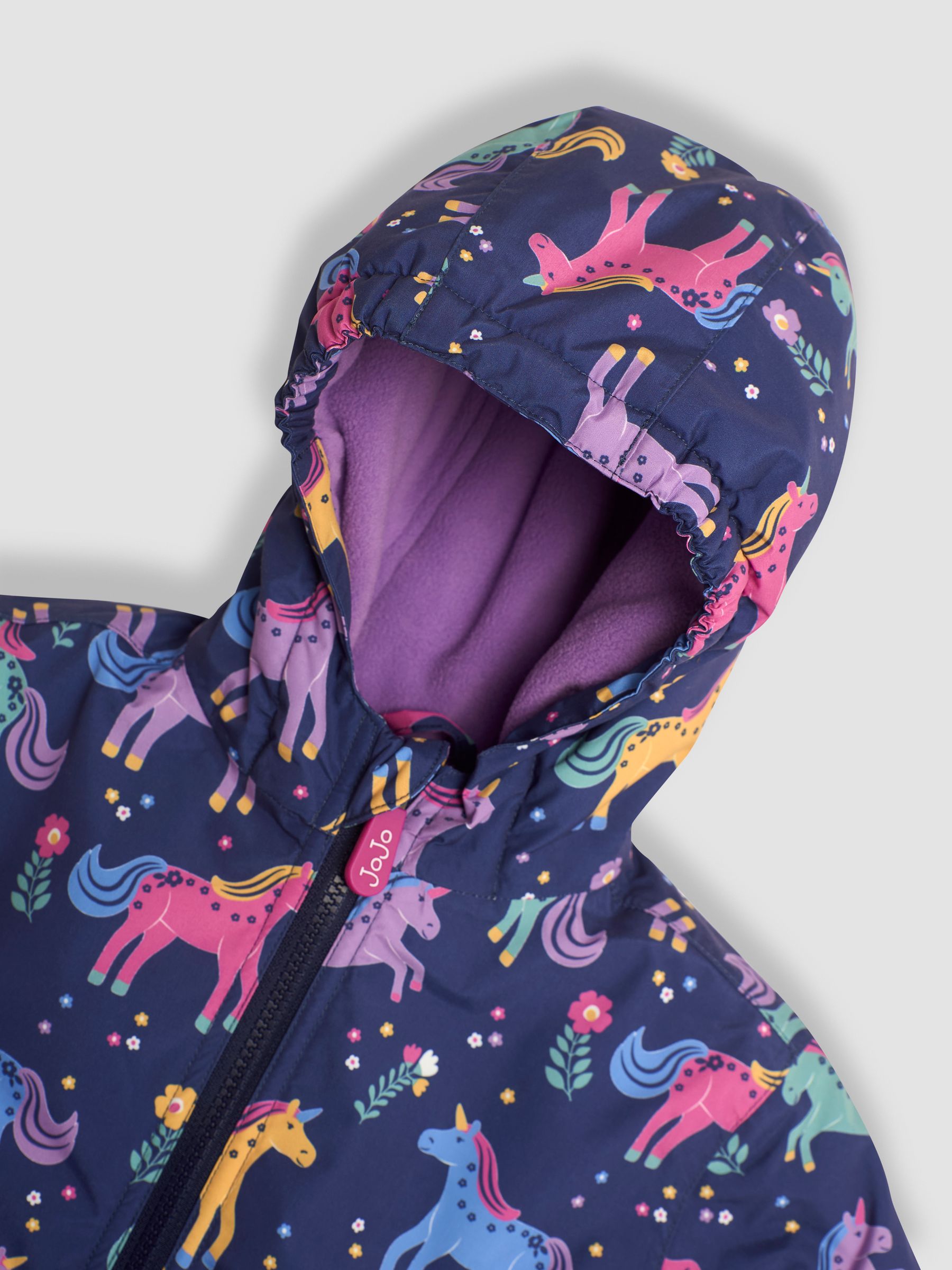 Lilac Unicorn Fleece Lined Jacket - Image 6 of 7