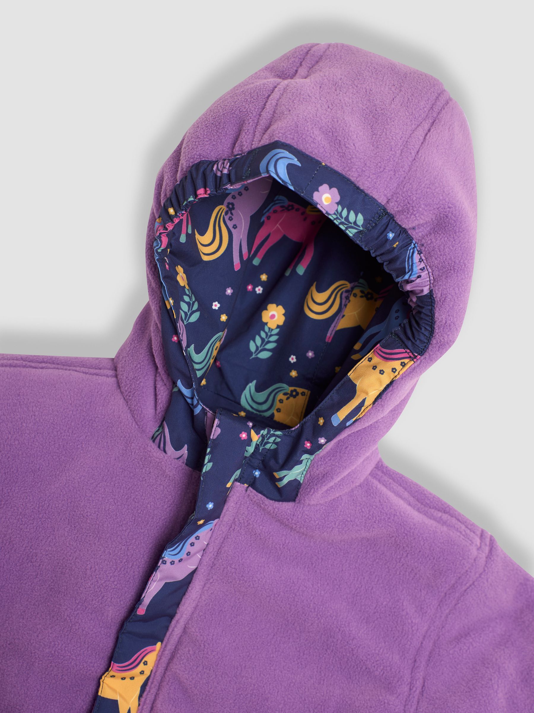Lilac Unicorn Fleece Lined Jacket | JoJo Maman Bébé