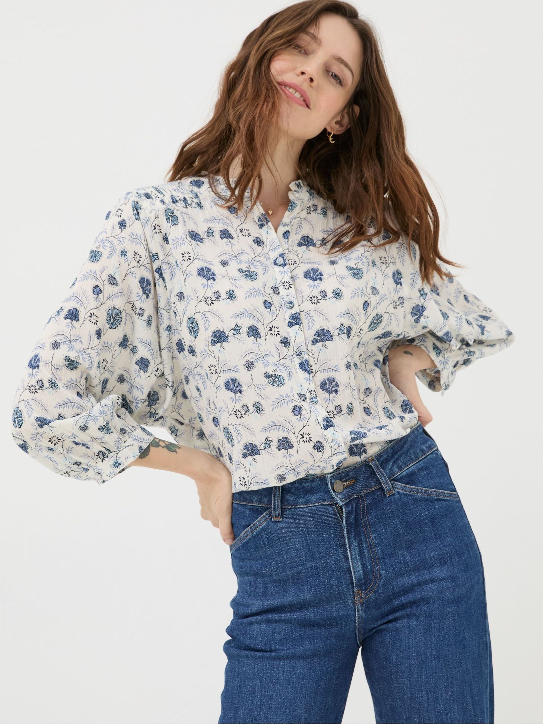 Natural Flora Ditsy Blouse - Image 1 of 5 Natural Flora Ditsy Blouse - Image 1 of 5