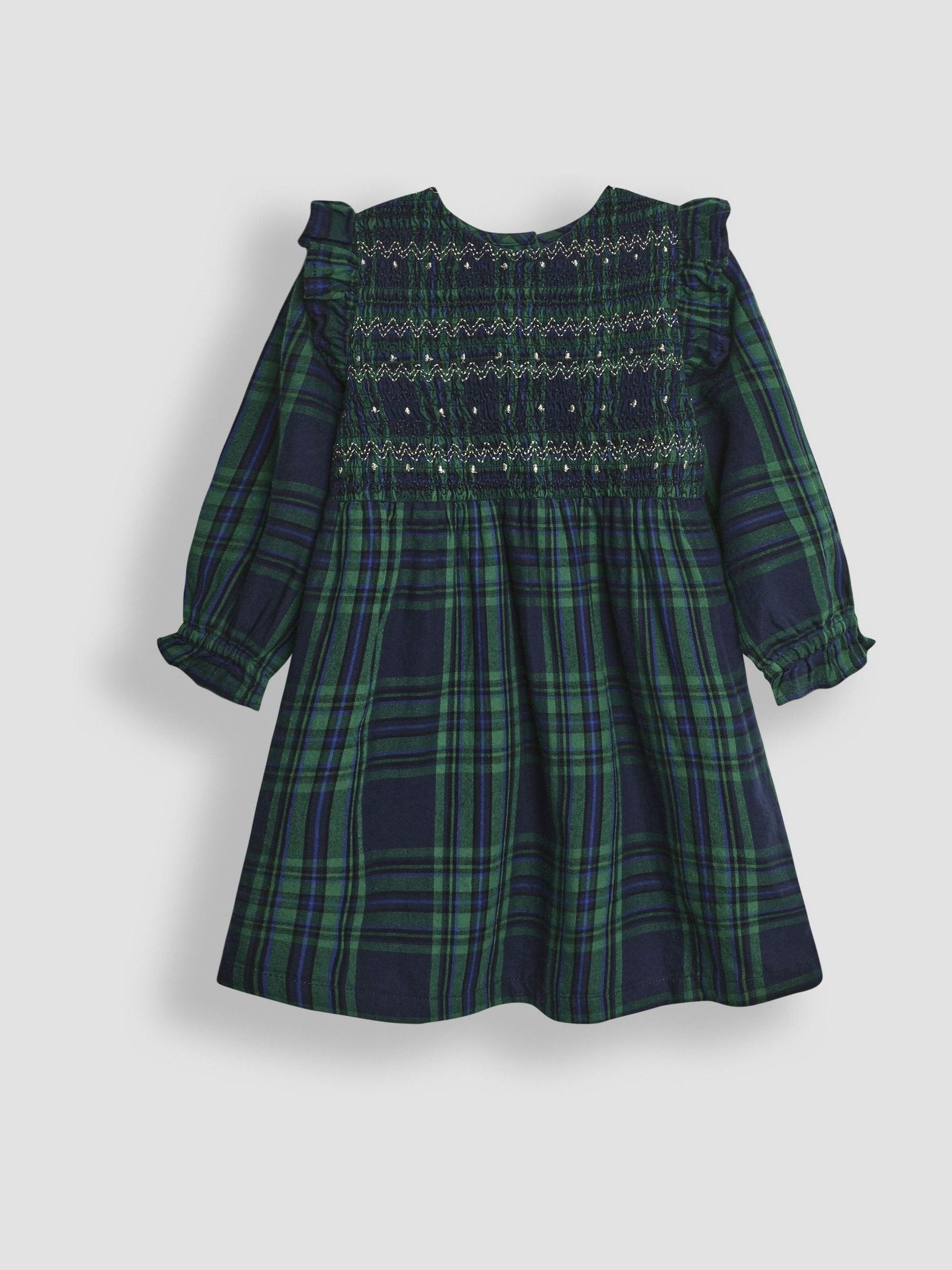 Green Tartan Smocked Dress - Image 1 of 3