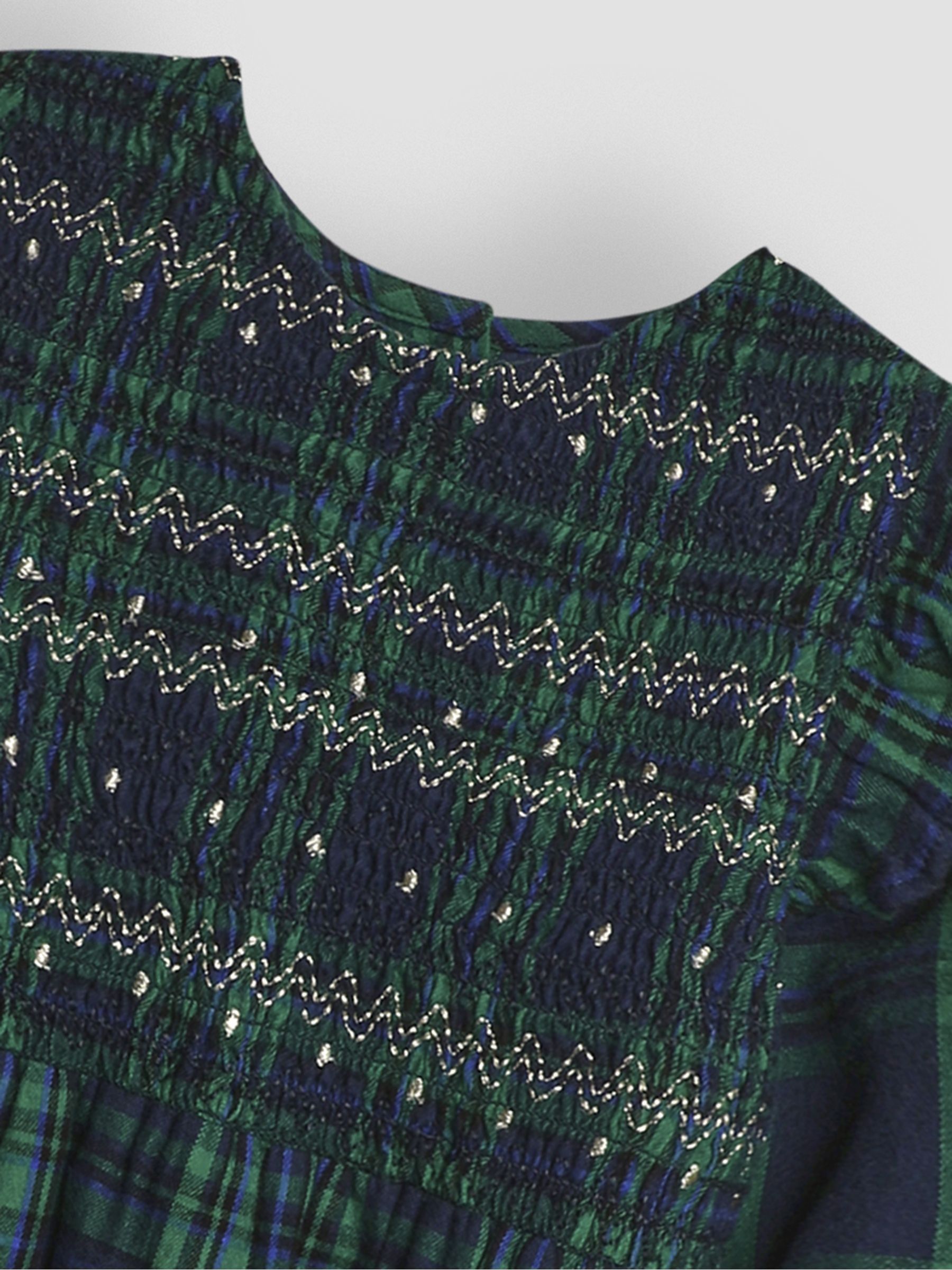 Green Tartan Smocked Dress - Image 3 of 3