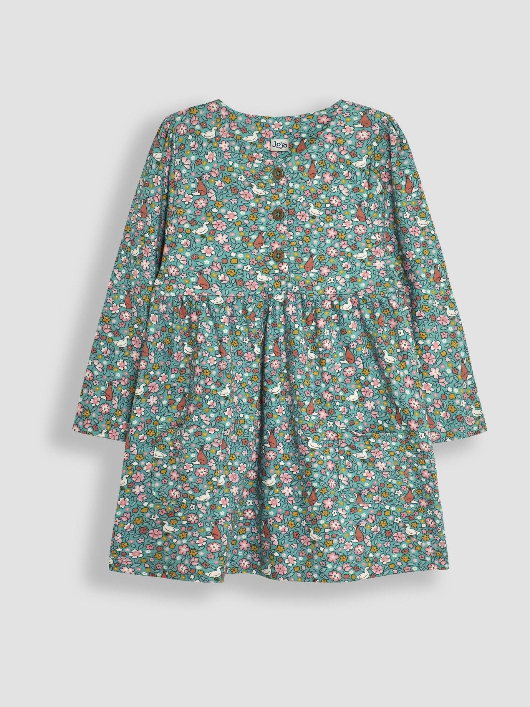 Duck Egg Duck & Fox Floral Button Front Dress - Image 1 of 3