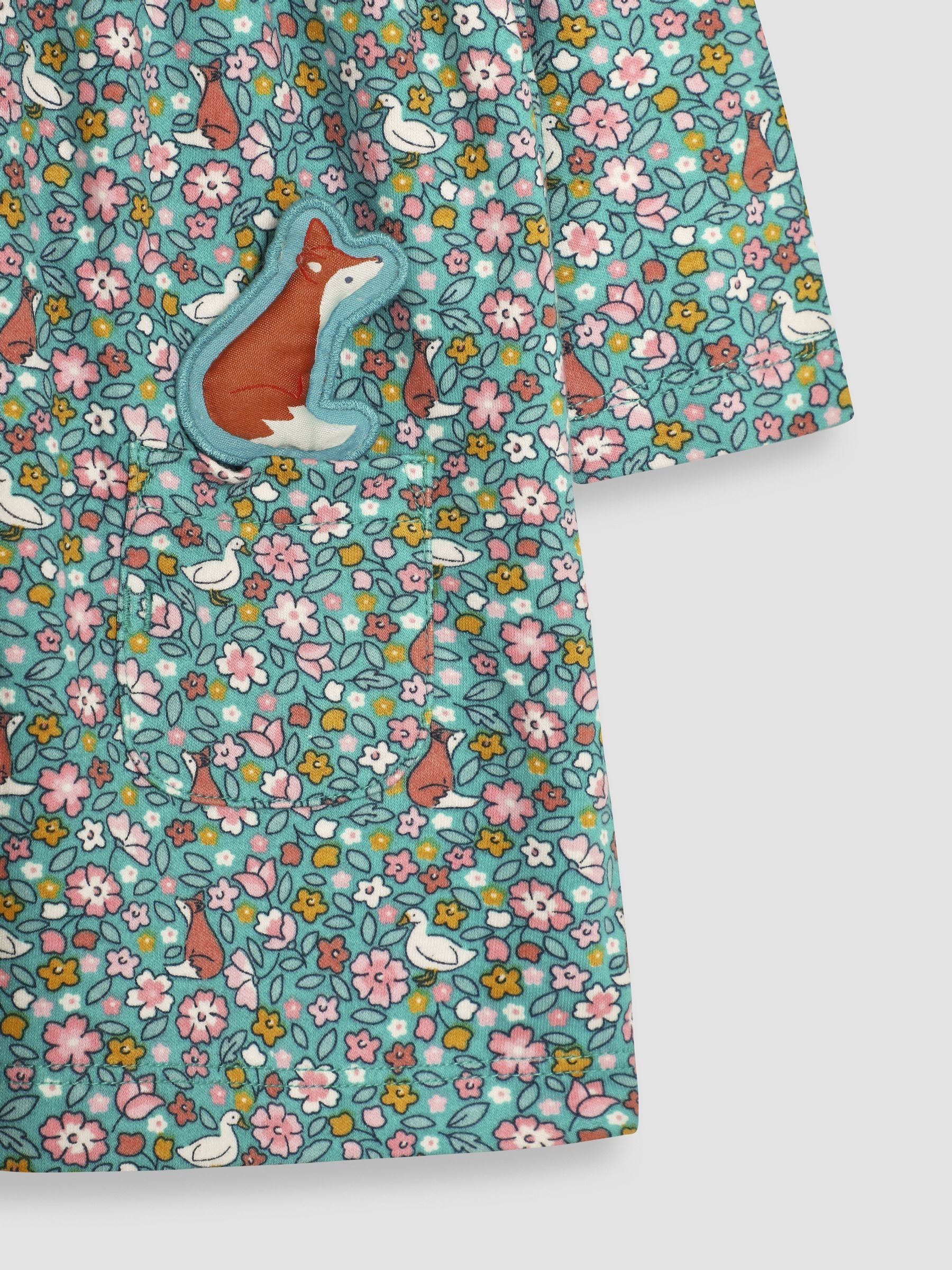 Duck Egg Duck & Fox Floral Button Front Dress - Image 3 of 3