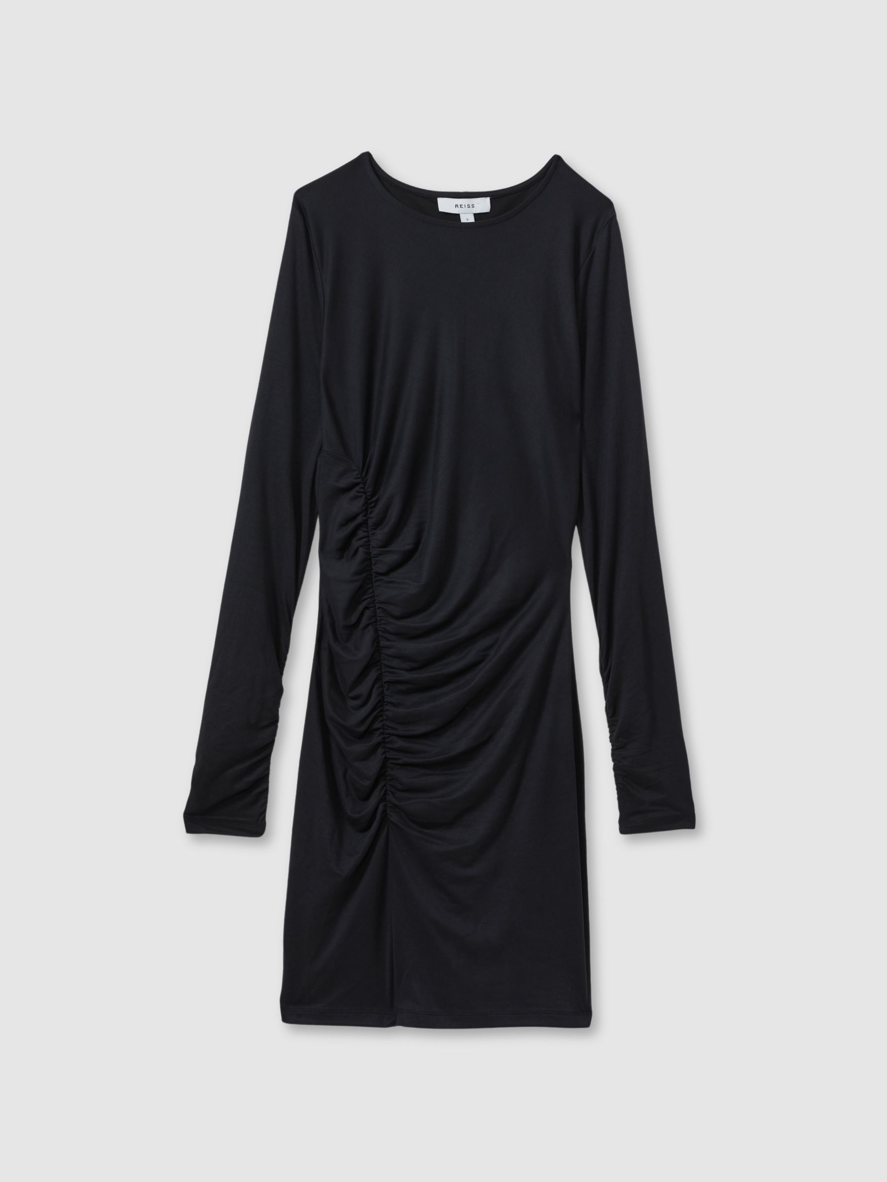 Allie Charcoal Ruched Jersey Mini Dress - Image 2 of 6