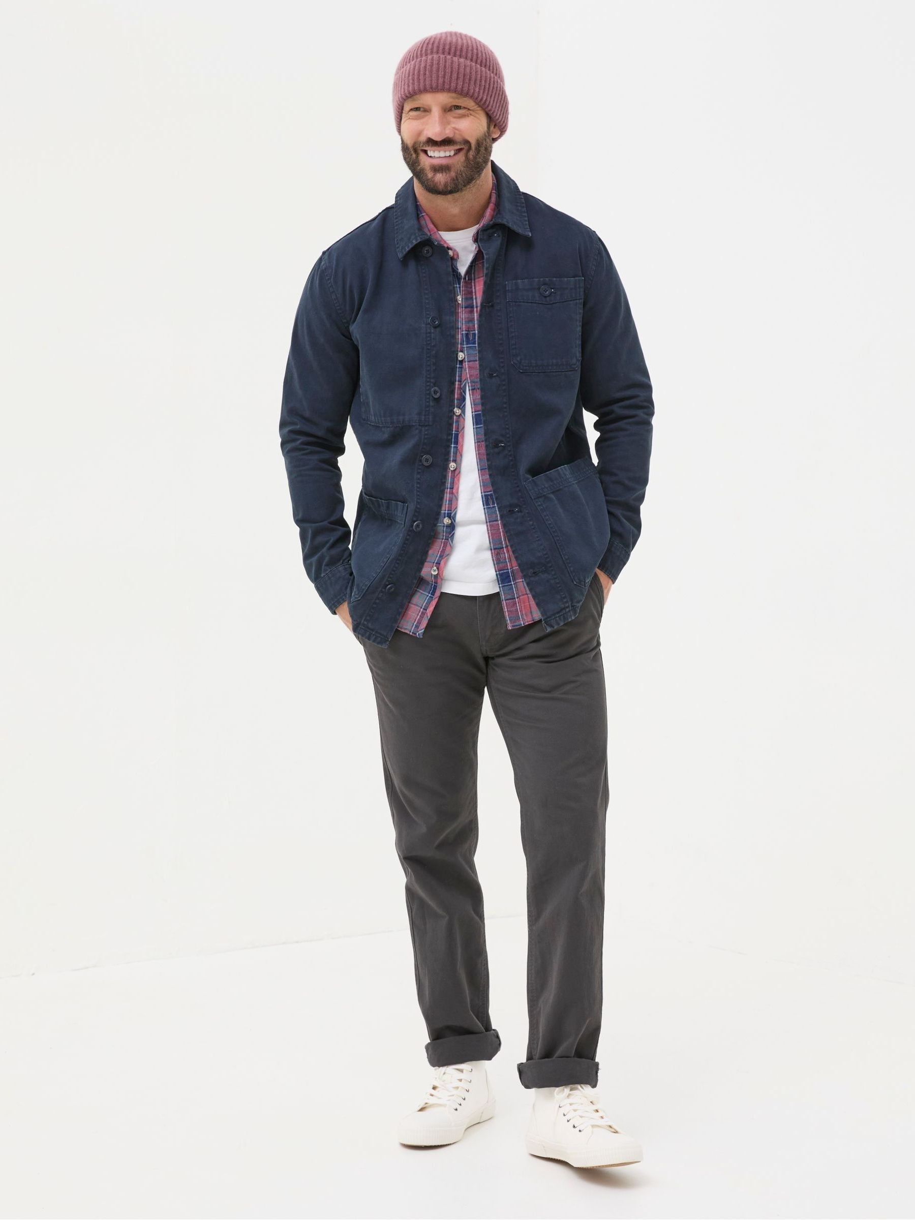 Navy Blue Canvas Worker Jacket - Image 3 of 6