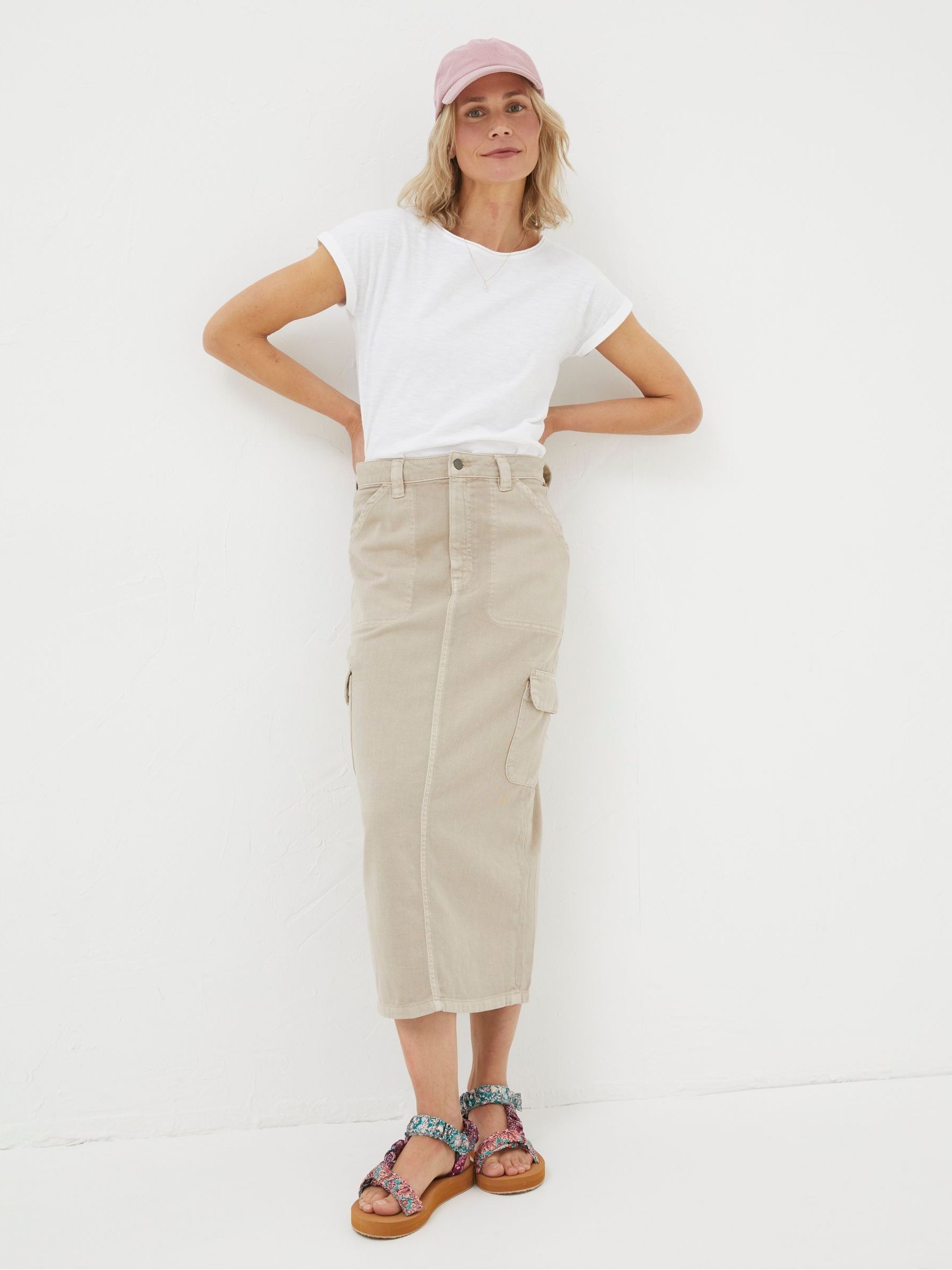 Candace Natural Cargo Midi Skirt - Image 3 of 6