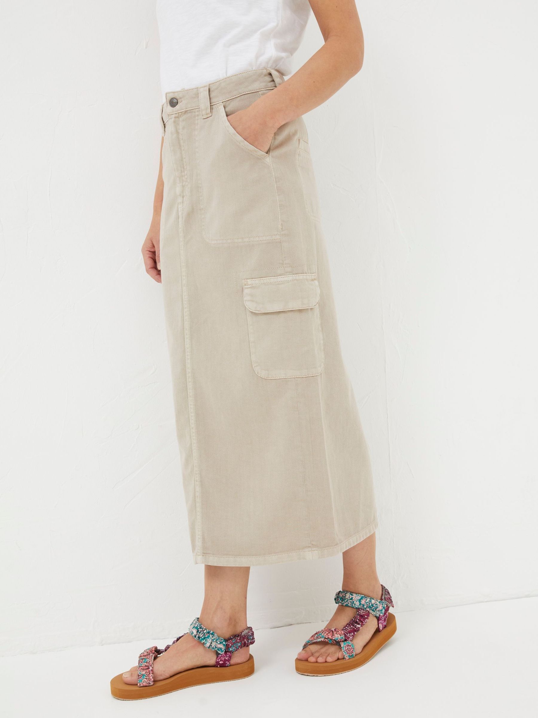 Candace Natural Cargo Midi Skirt - Image 4 of 6