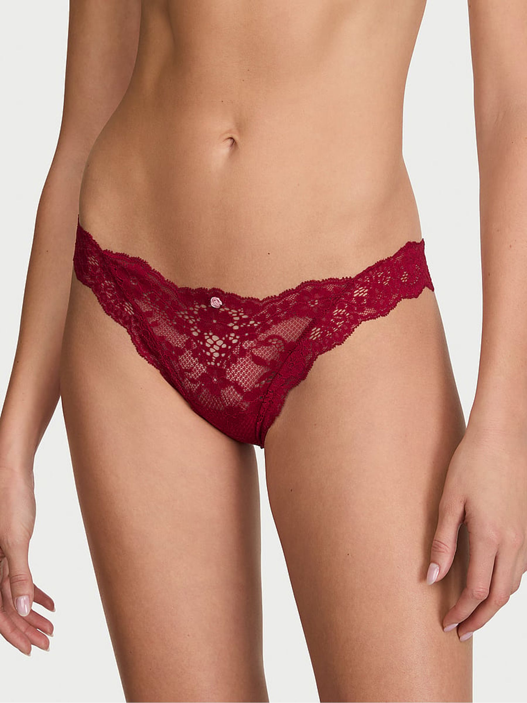 Red Lacquer Bikini Lace Knickers - Image 1 of 2 Red Lacquer Bikini Lace Knickers - Image 1 of 2