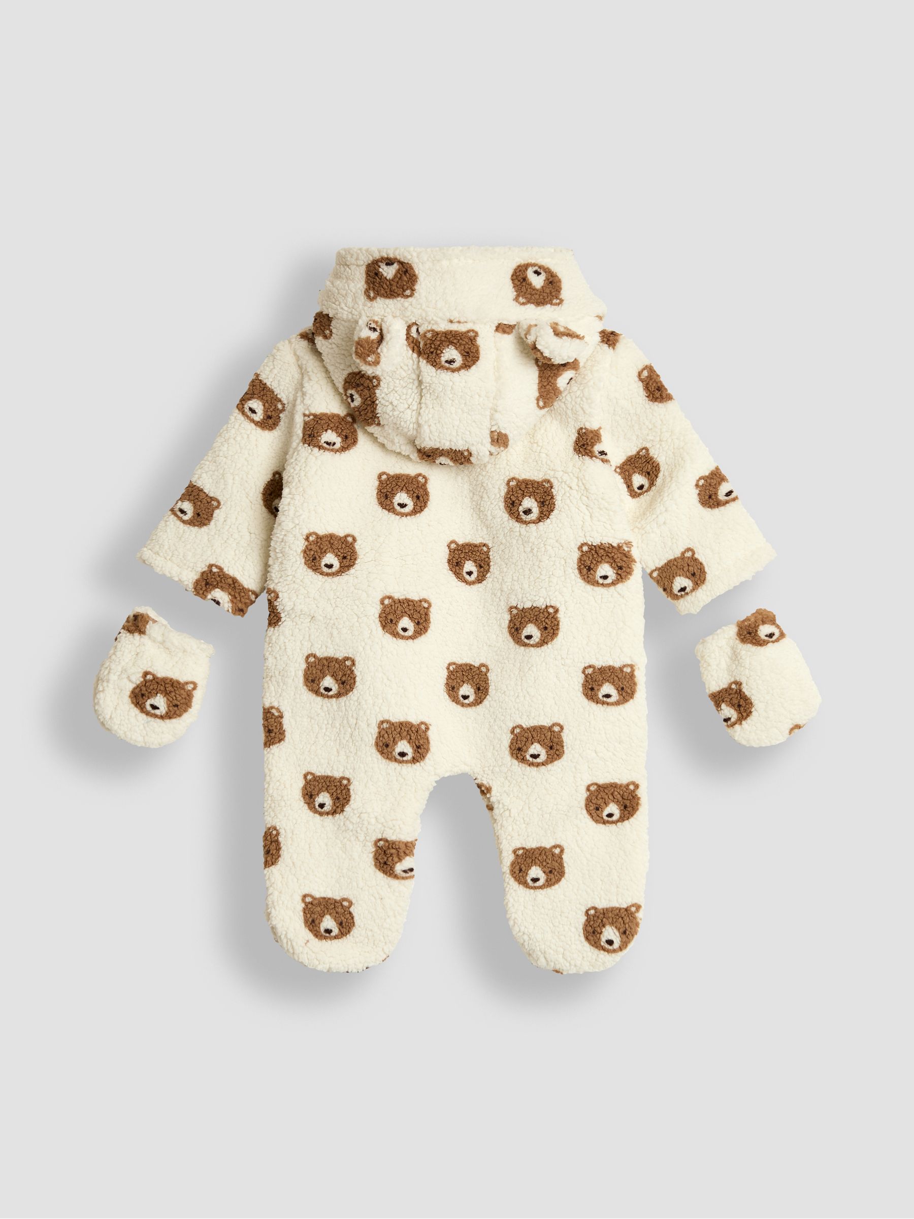 Cream Bear Print Cosy Pramsuit - Image 6 of 7
