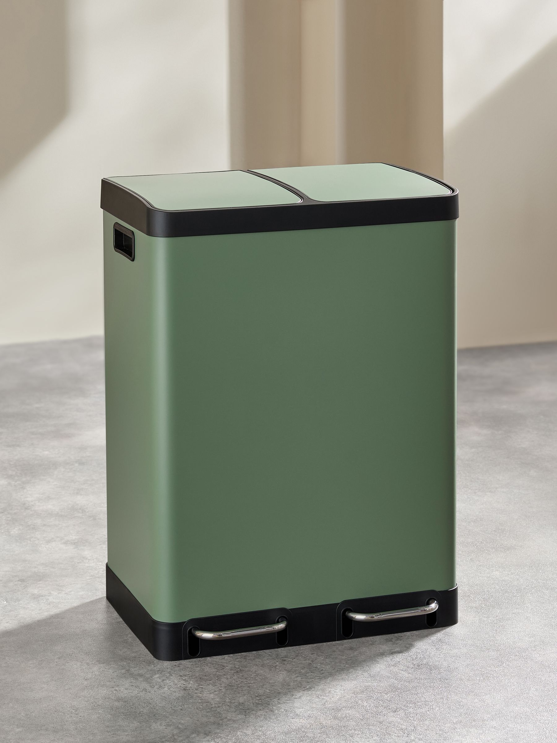 2 Section 60 Litre Recycling and Waste Colter Bin in Green - Image 2 of 6