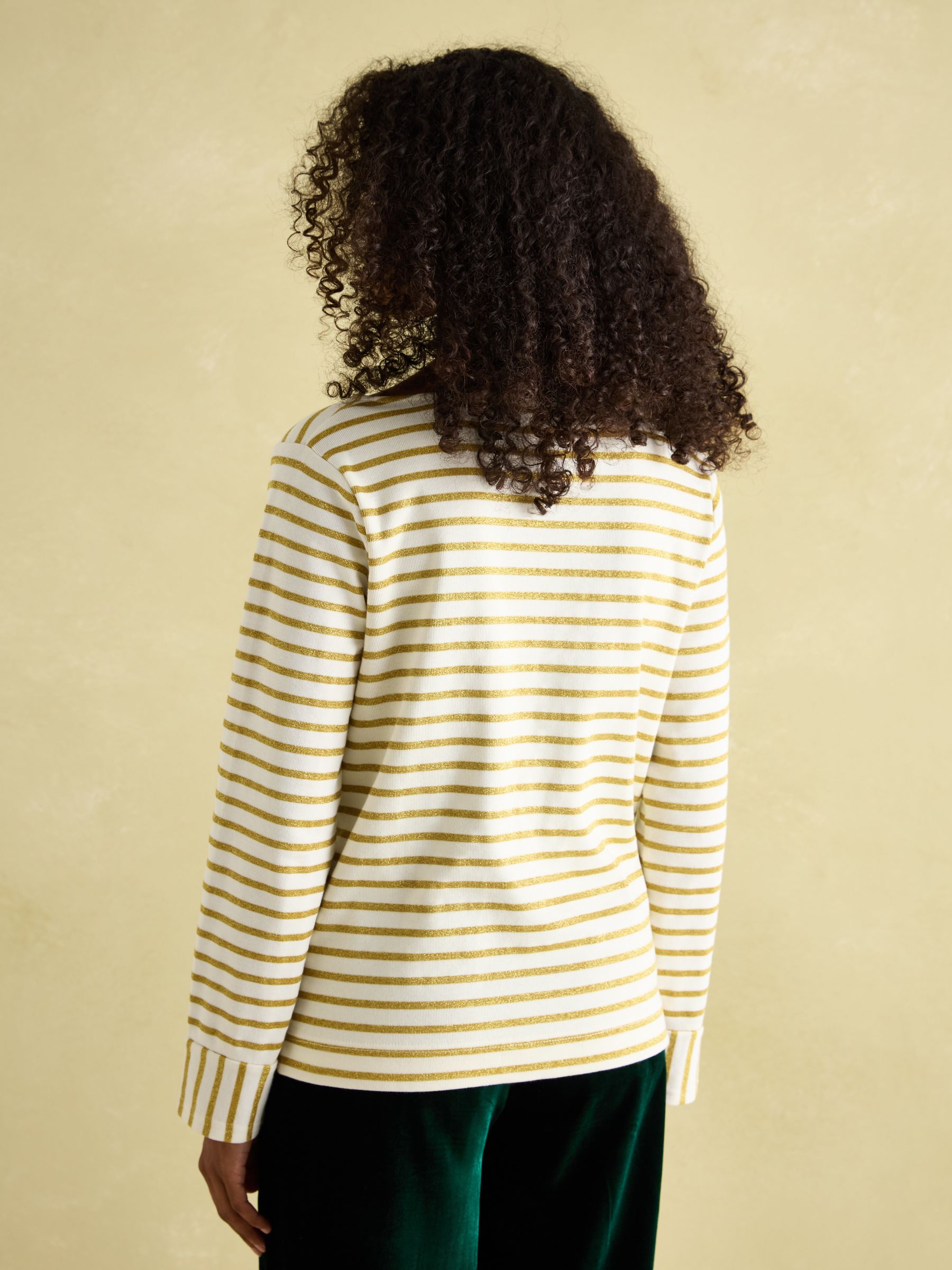 Harbour Cream/Gold V-Neck Jersey Top - Image 2 of 6