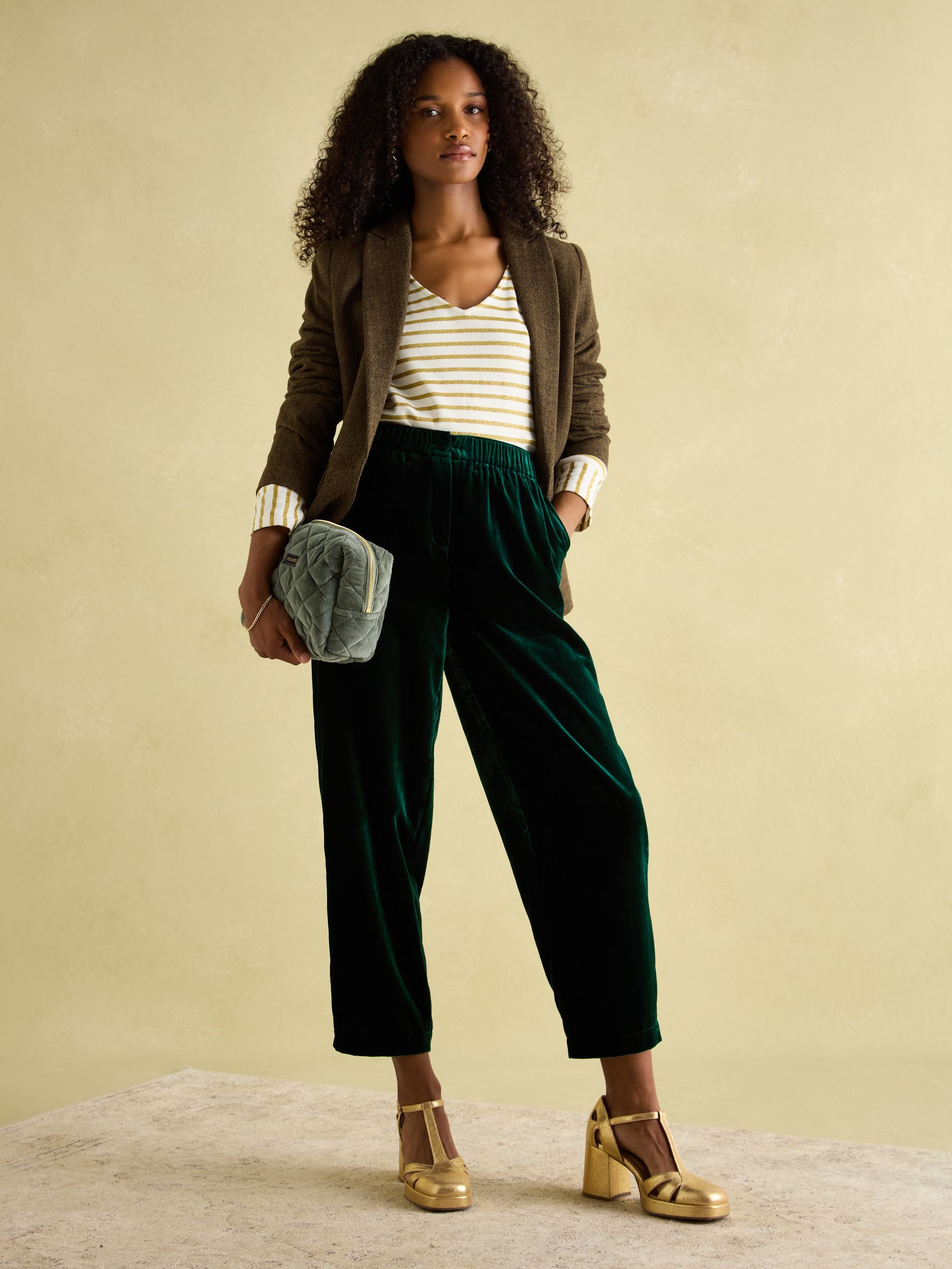 Harbour Cream/Gold V-Neck Jersey Top - Image 5 of 6