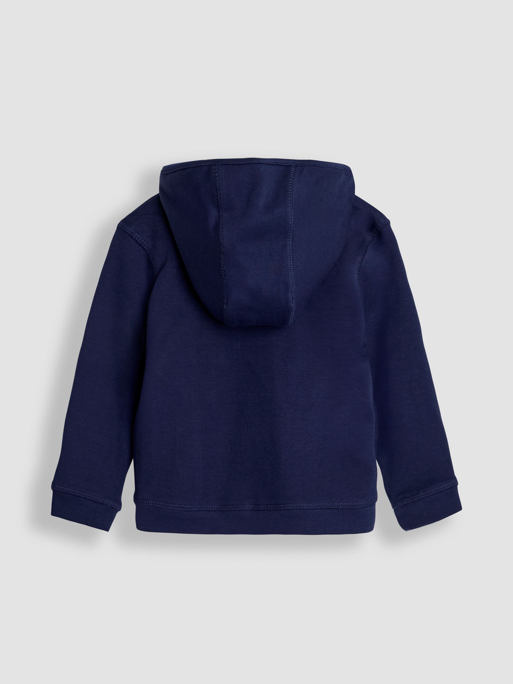 Navy Blue & Orange Highland Cow Appliqué Reversible Hoodie - Image 3 of 8