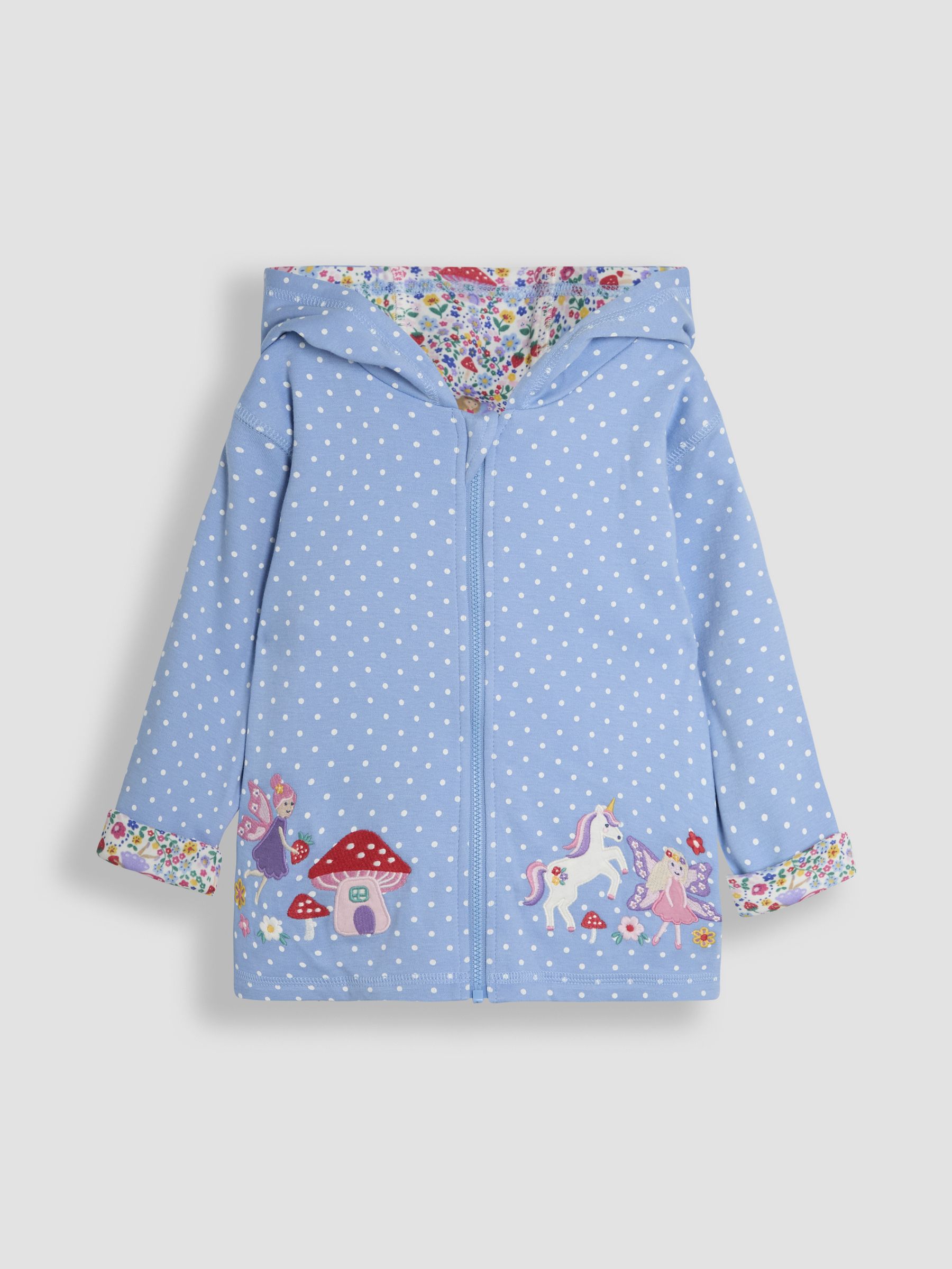 Blue Fairy & Toadstool Appliqué Reversible Hoodie - Image 4 of 6