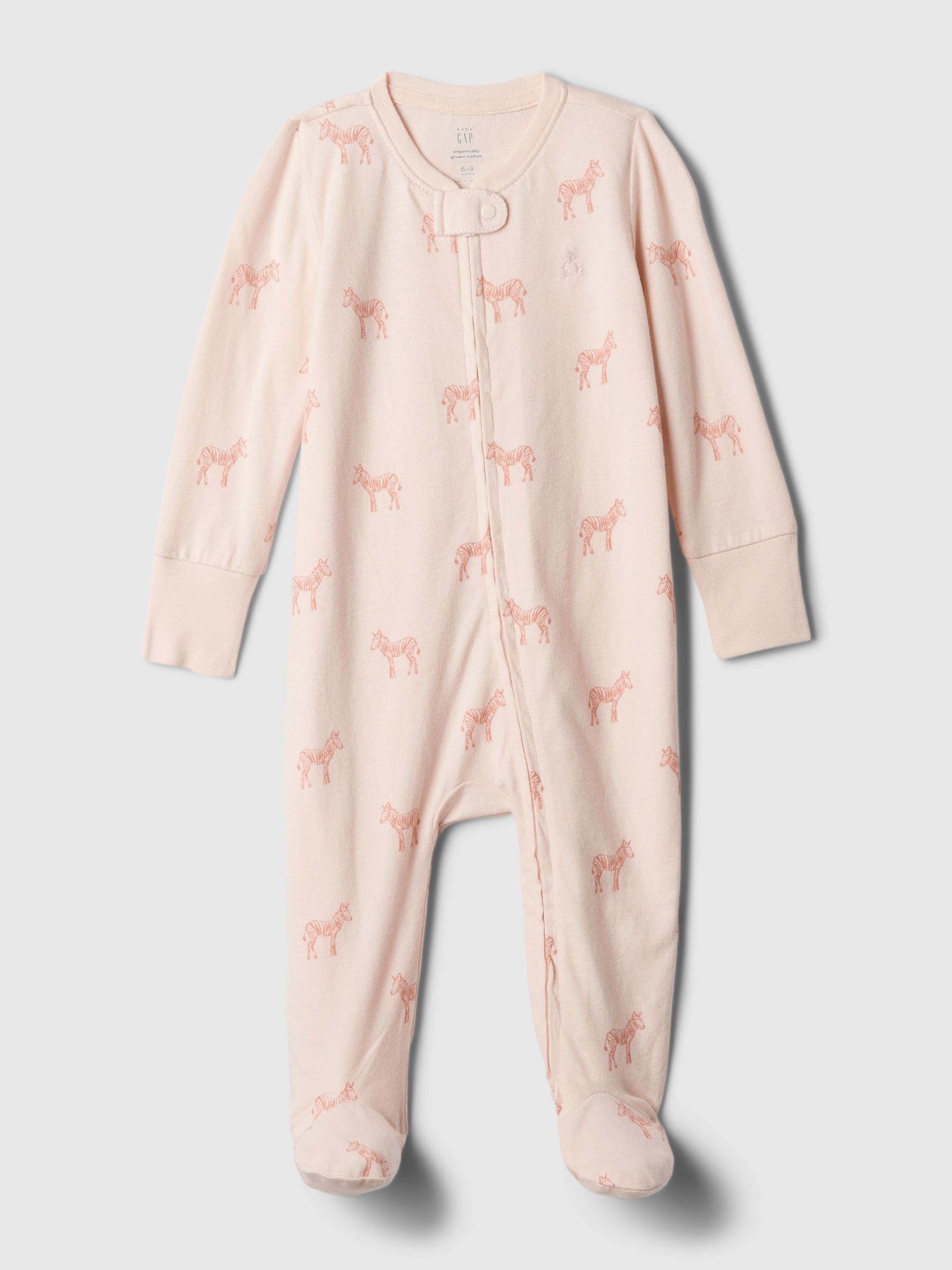 Pink Organic Cotton First Favourites Sleepsuit (Newborn-9mths) - Image 1 of 3